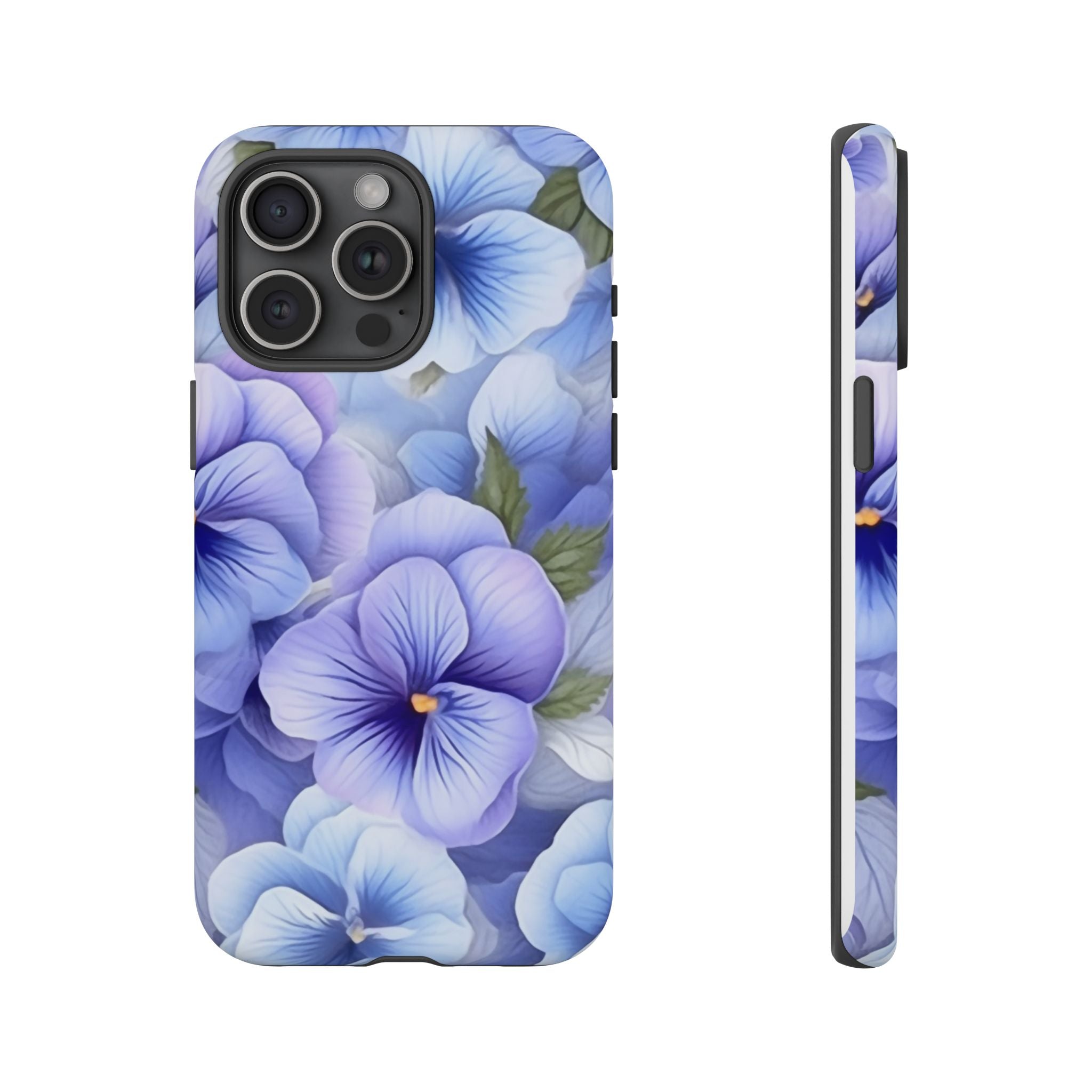 Dreamy Pansy Blue iPhone Case - Hexagon Stone