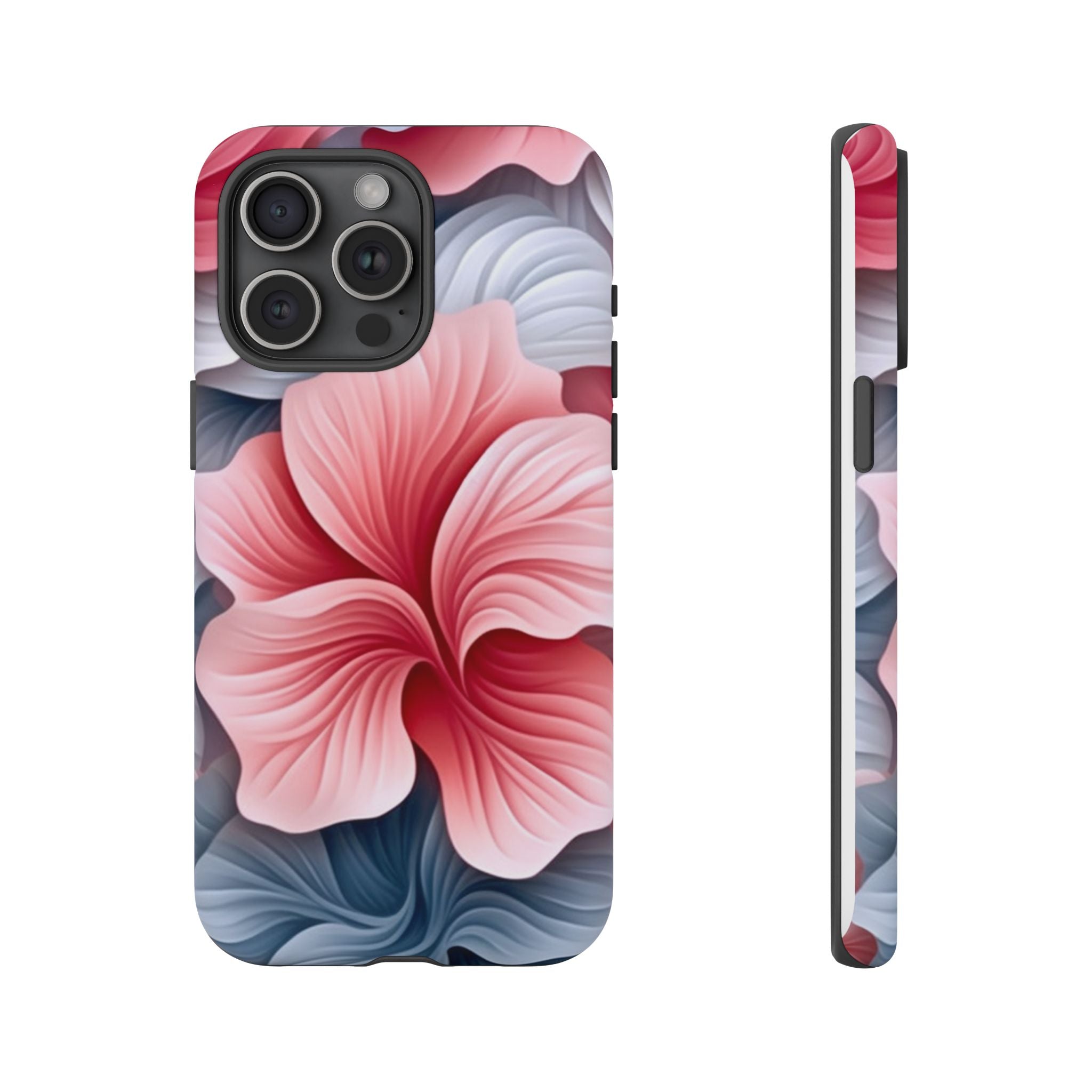 Abstract Floral Pink iPhone Case - Hexagon Stone