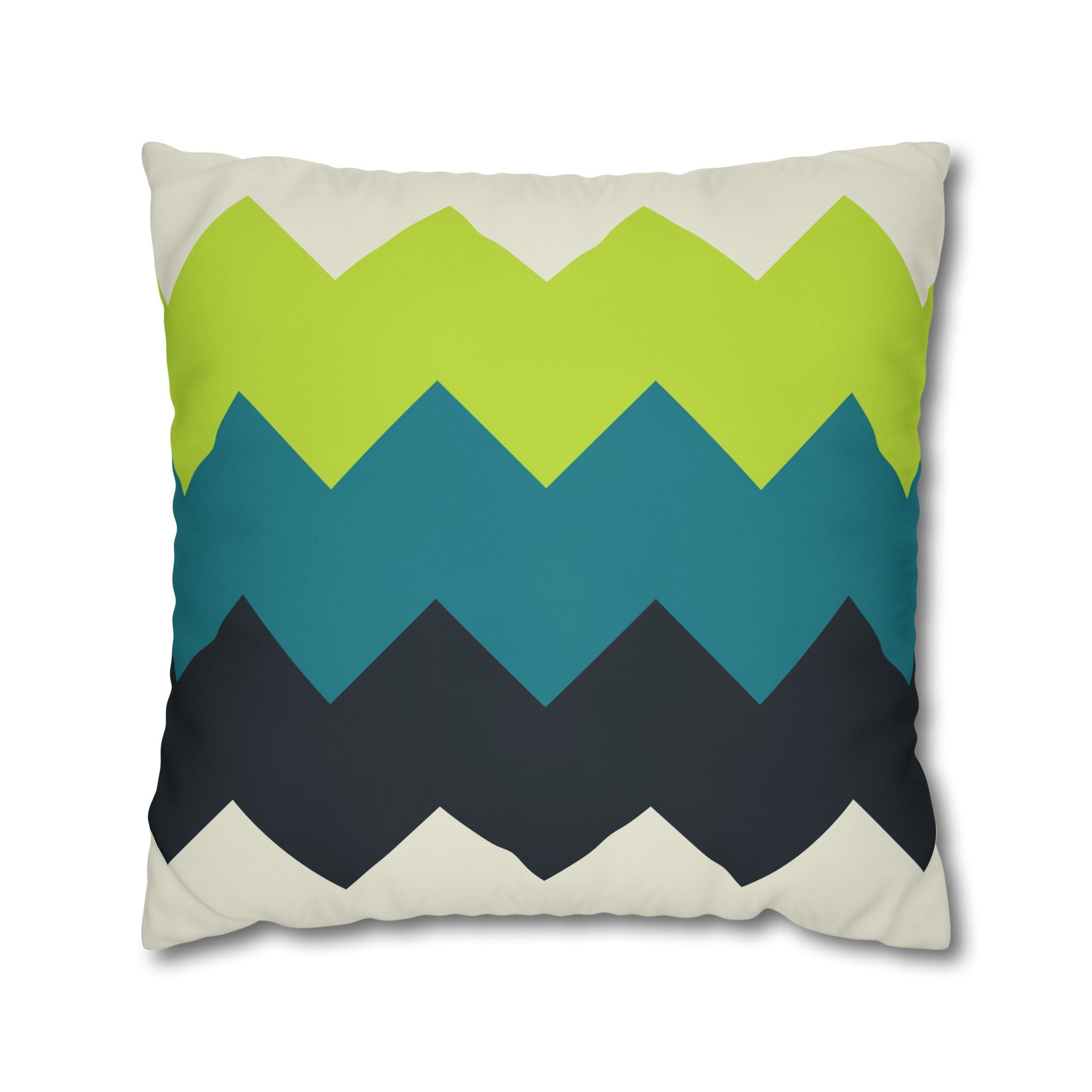 Chevron Stripe Pillowcase - Teal & Lime