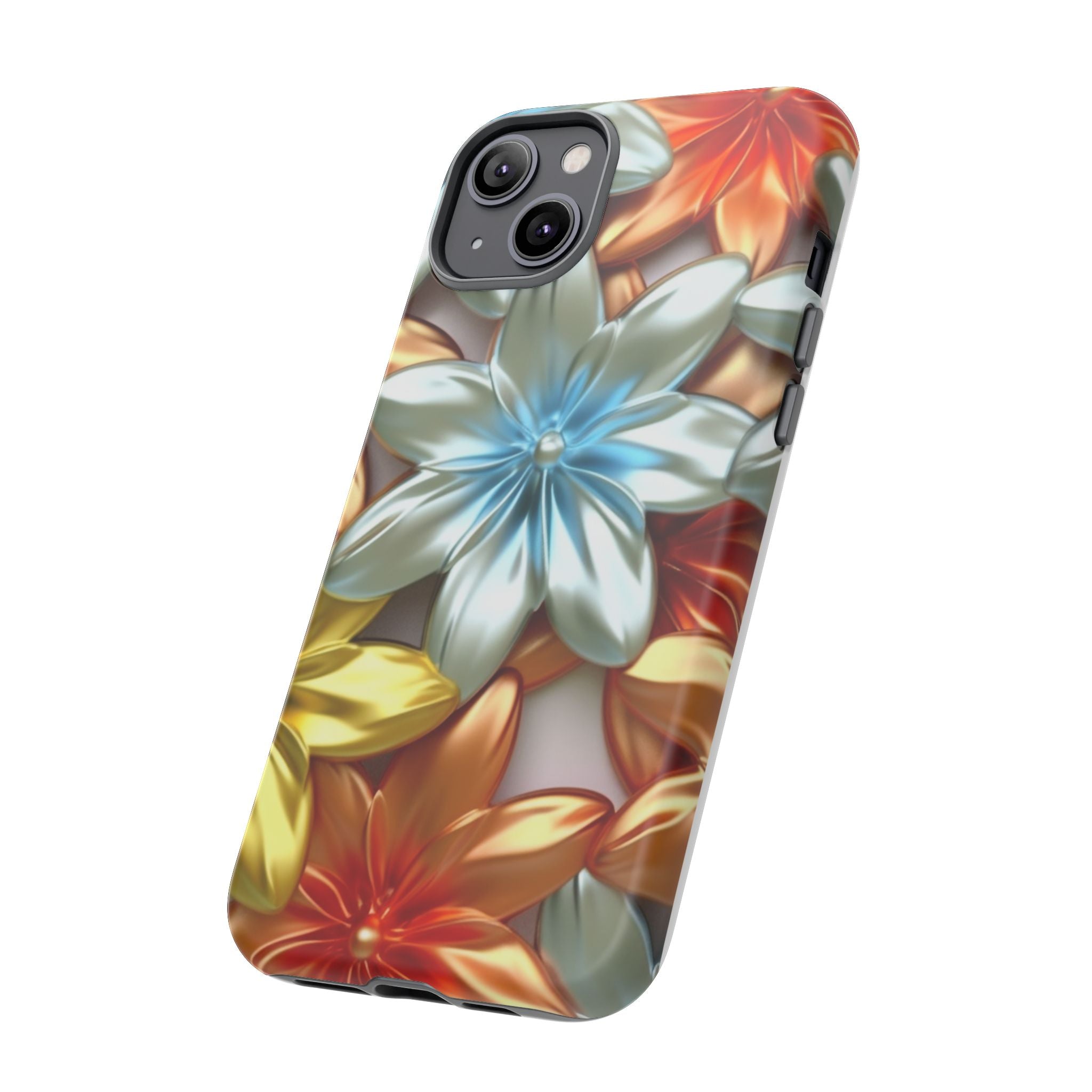 Metallic Flower Hexagon iPhone Case - Rugged