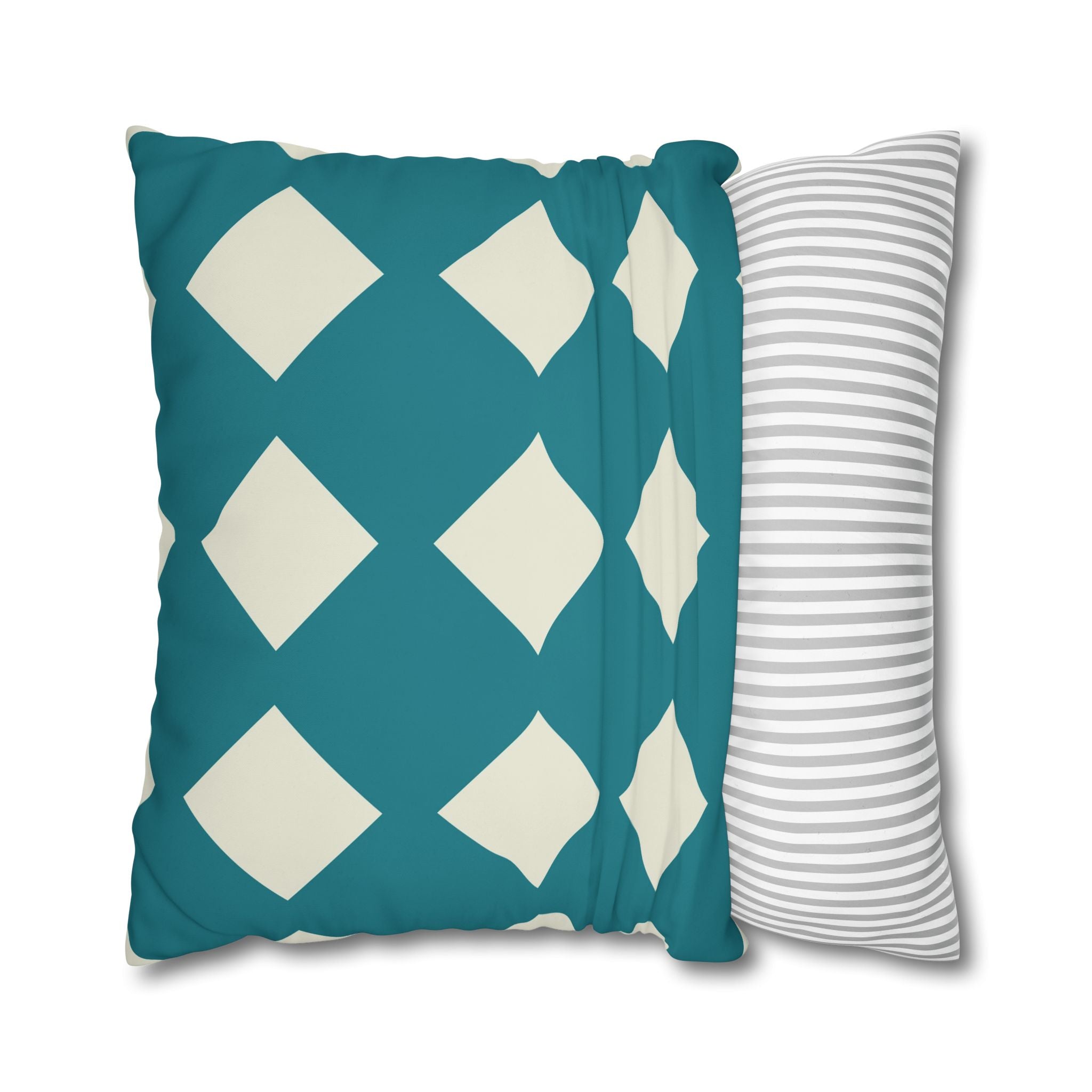 Geometric Teal & Beige Pillowcase