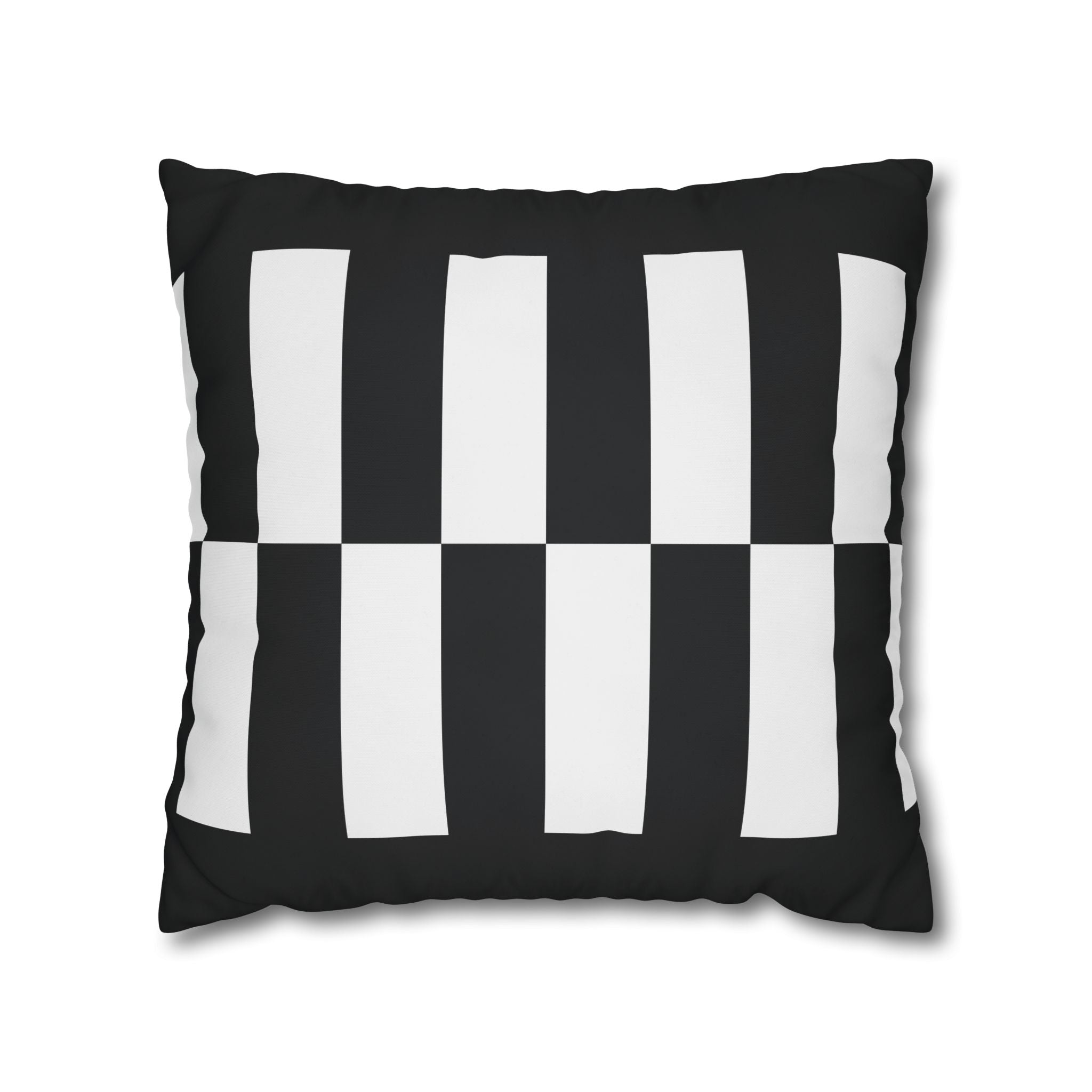 Abstract Checkered Pillowcase - Black & White