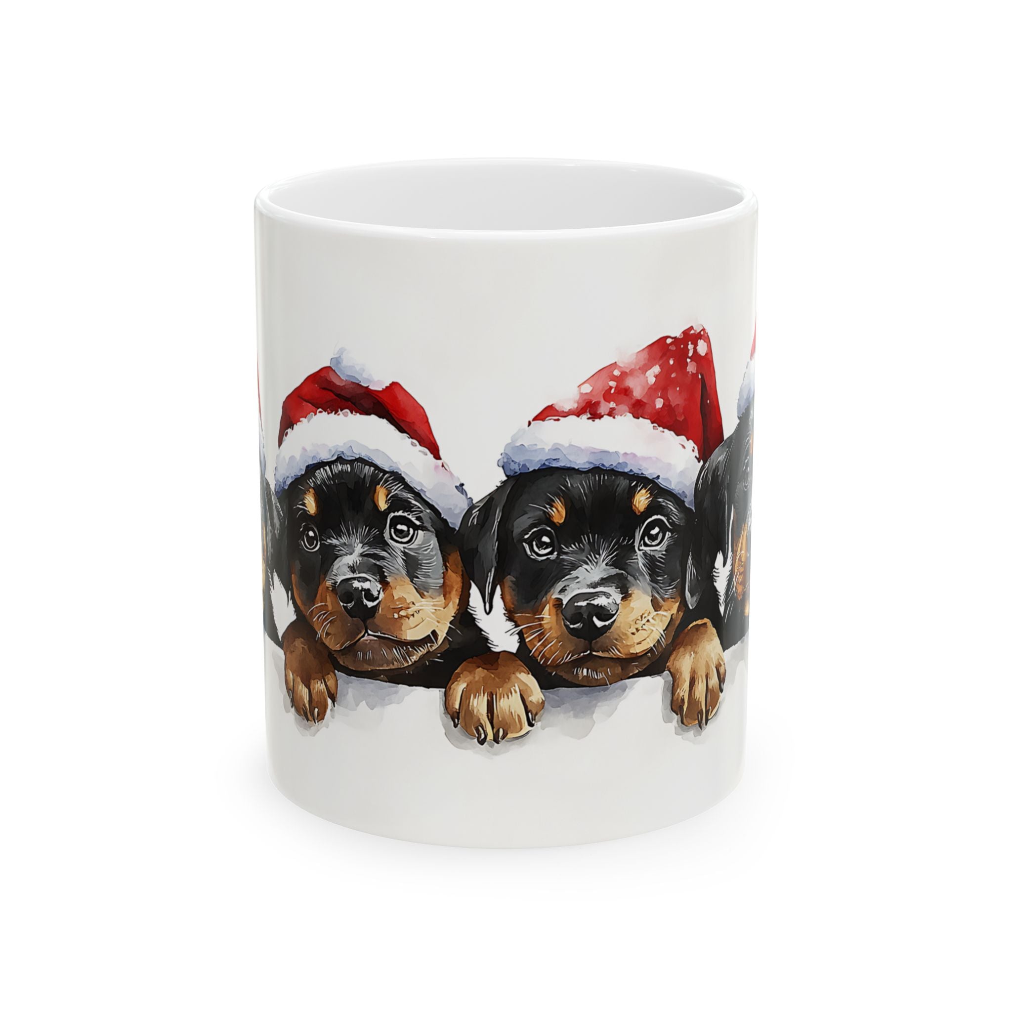 Rottweiler Puppies Christmas Mug