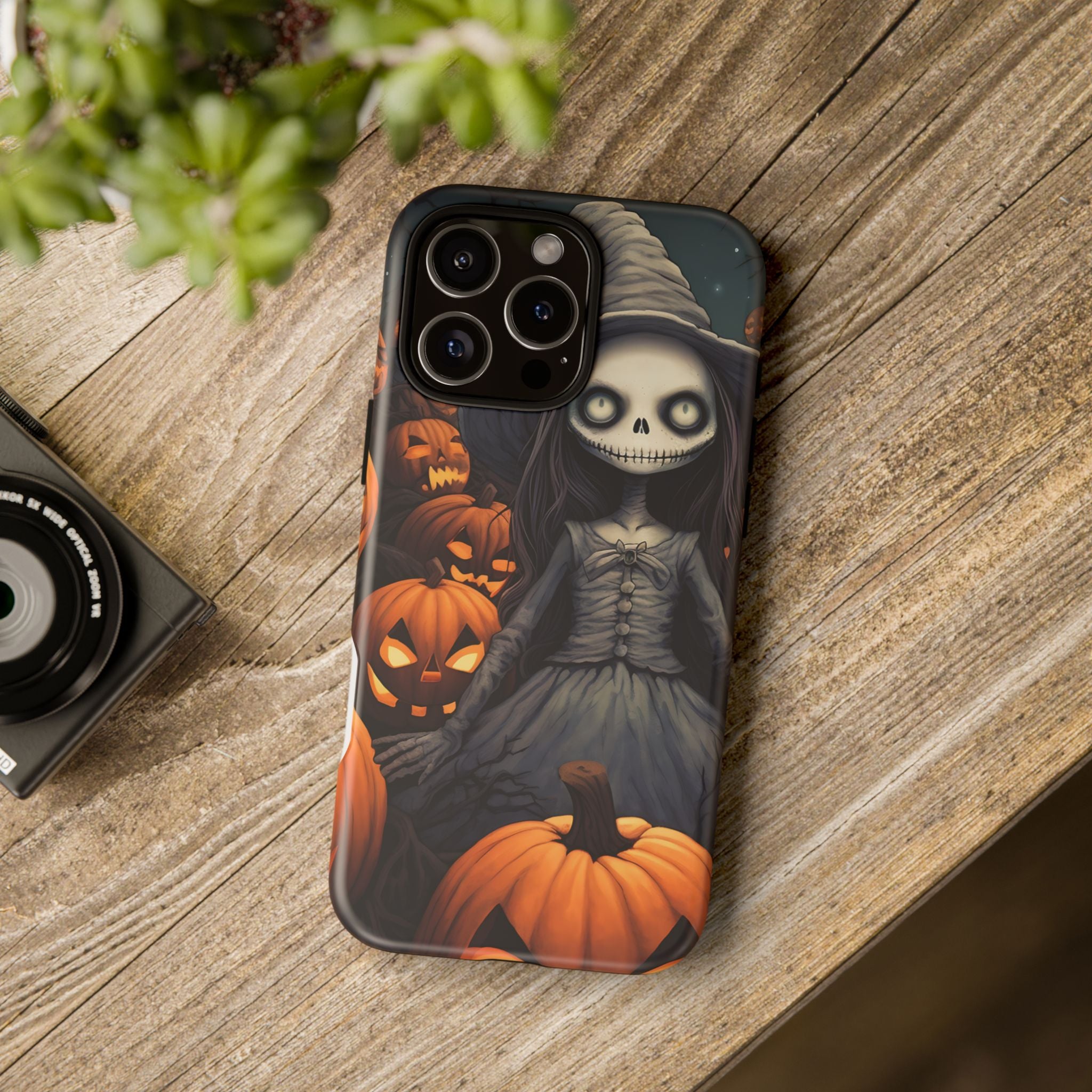 Spooky Witch Girl Hexagon Stone iPhone Case