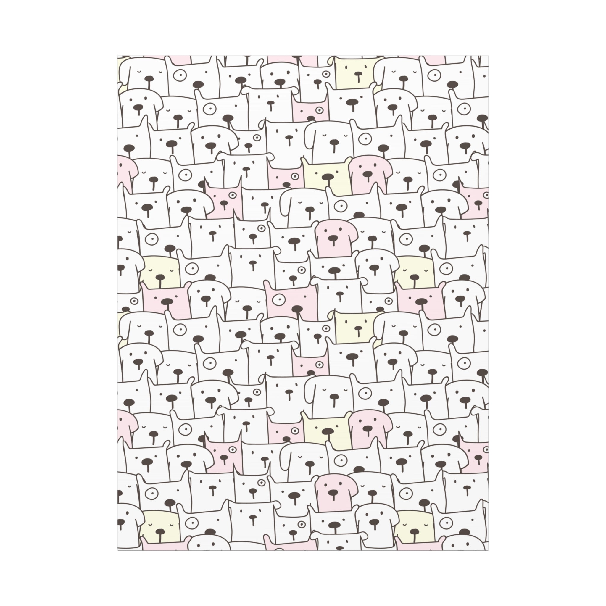 Cute Puppy Canvas Art - Dog Pattern