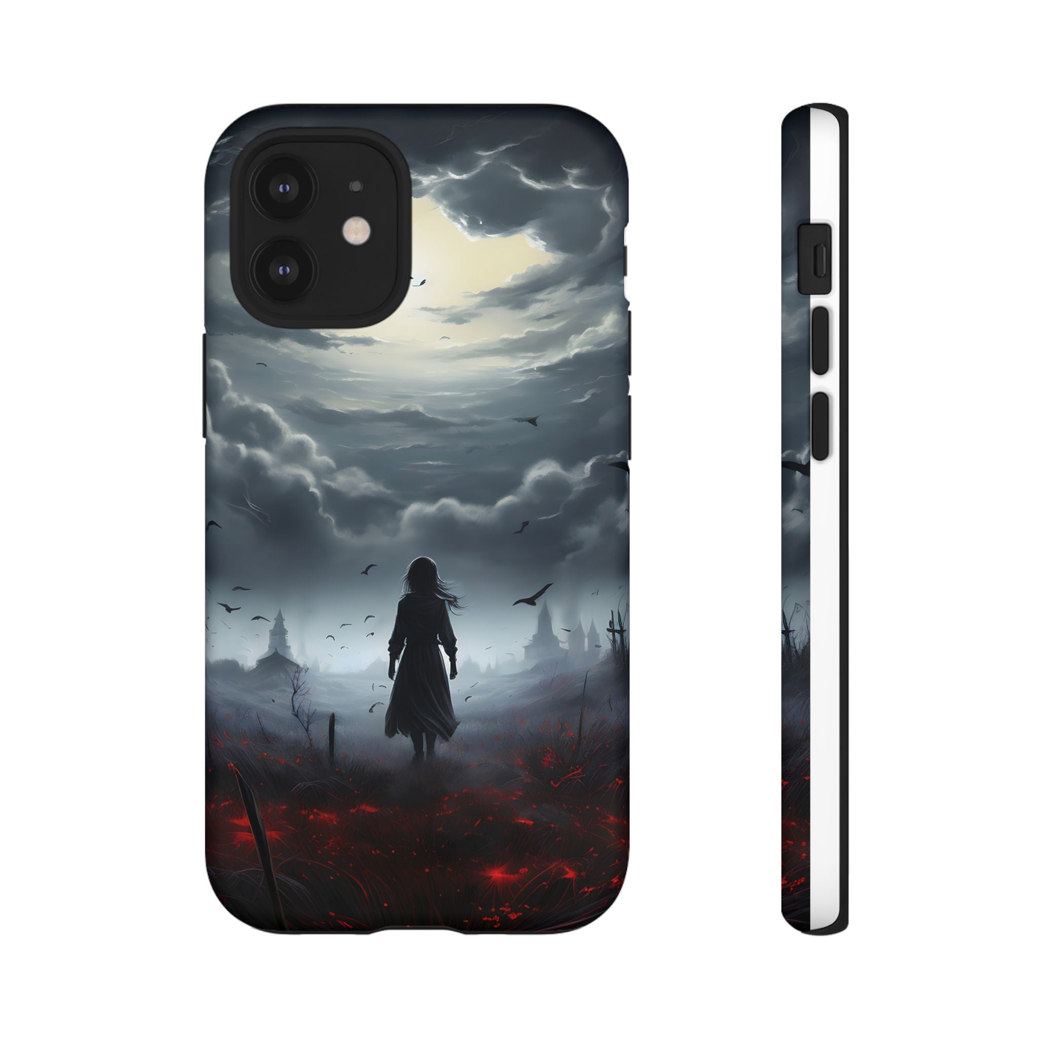 Stormy Silhouette Hexagon Stone iPhone Case