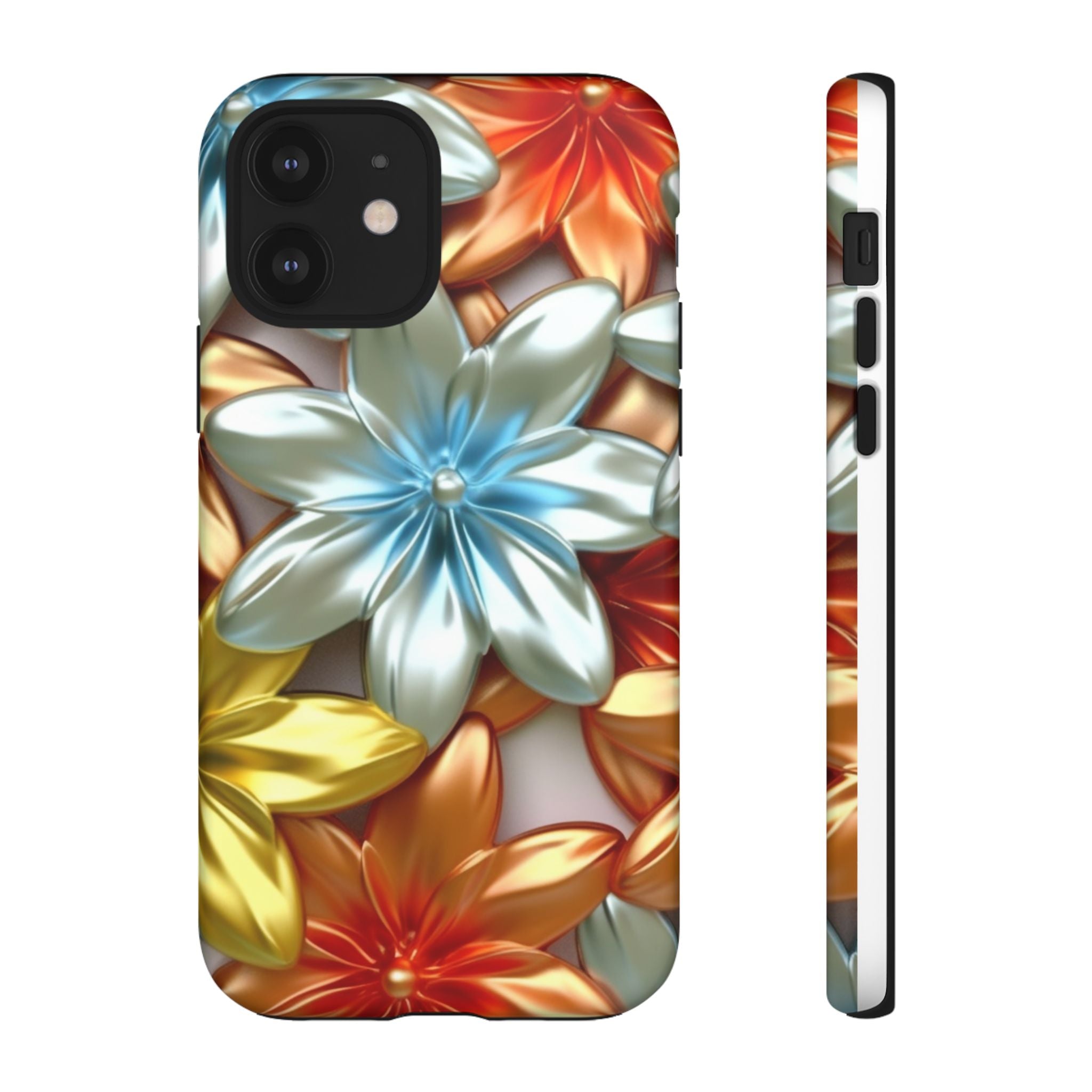 Metallic Flower Hexagon iPhone Case - Rugged