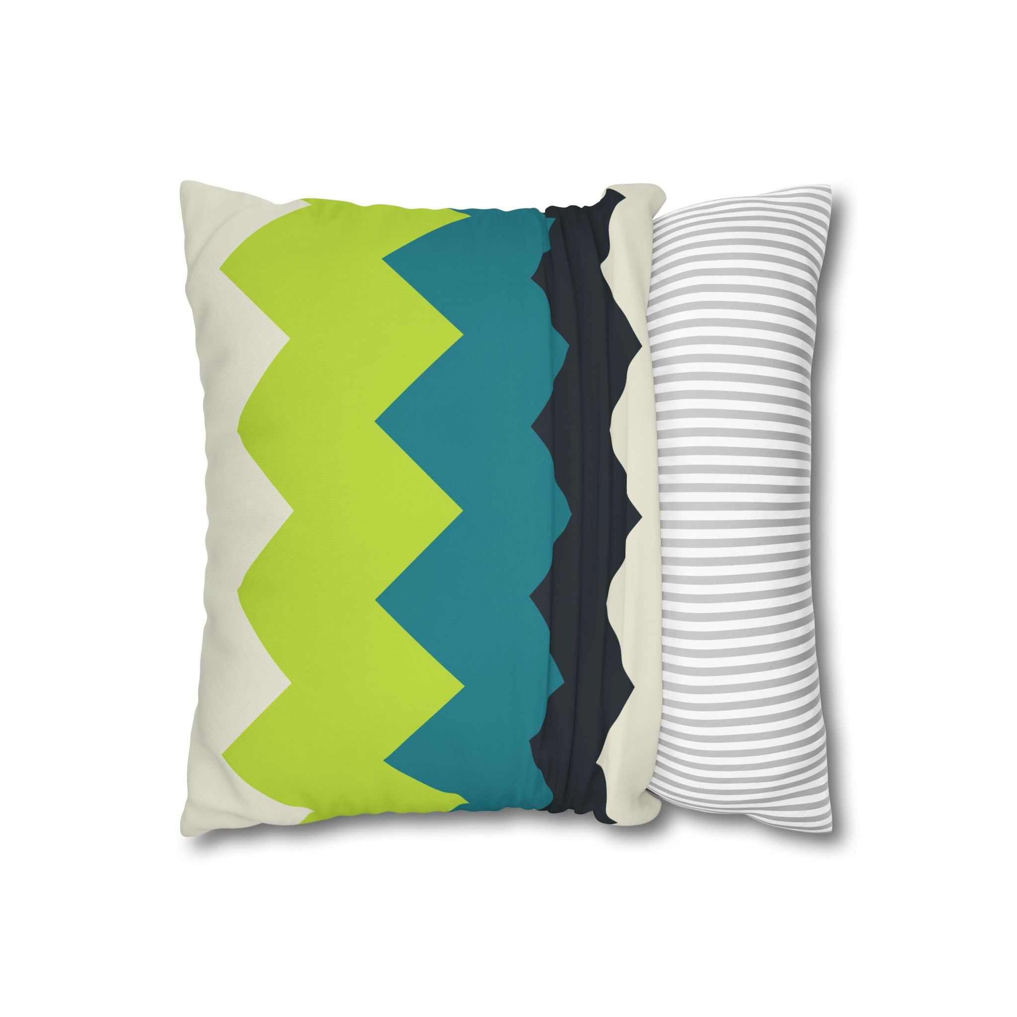 Chevron Stripe Pillowcase - Teal & Lime