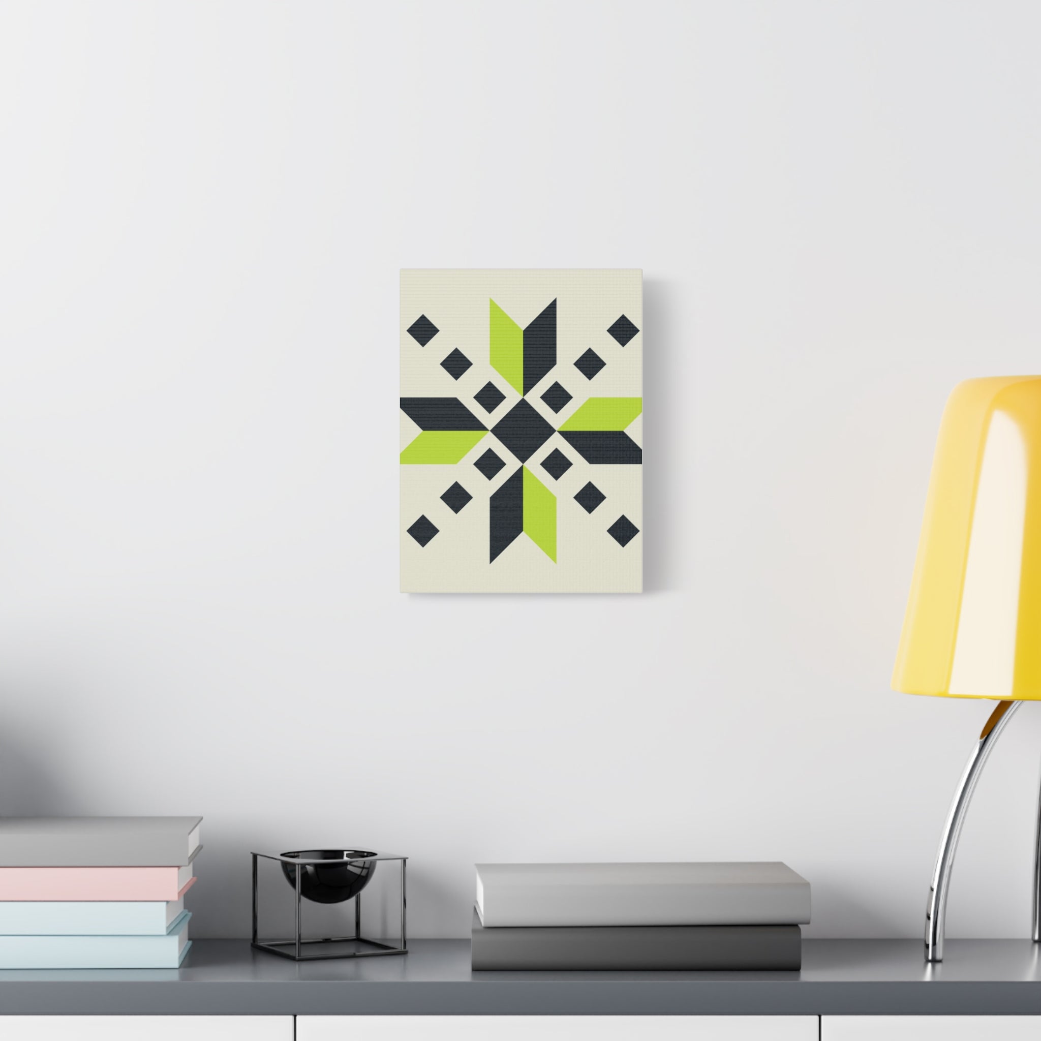 Geometric Green Starburst Canvas Art