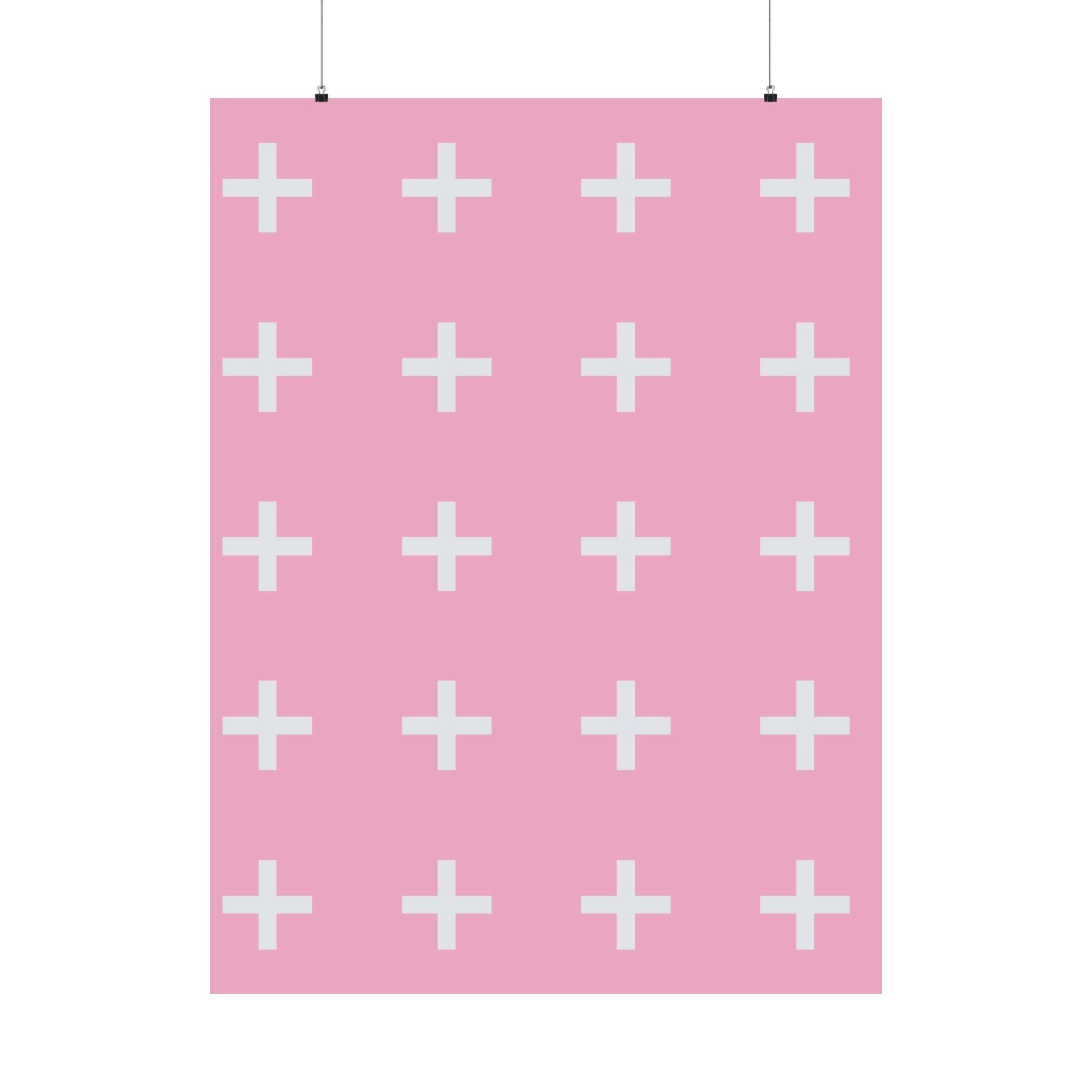 Minimalist Pink Plus Sign Poster