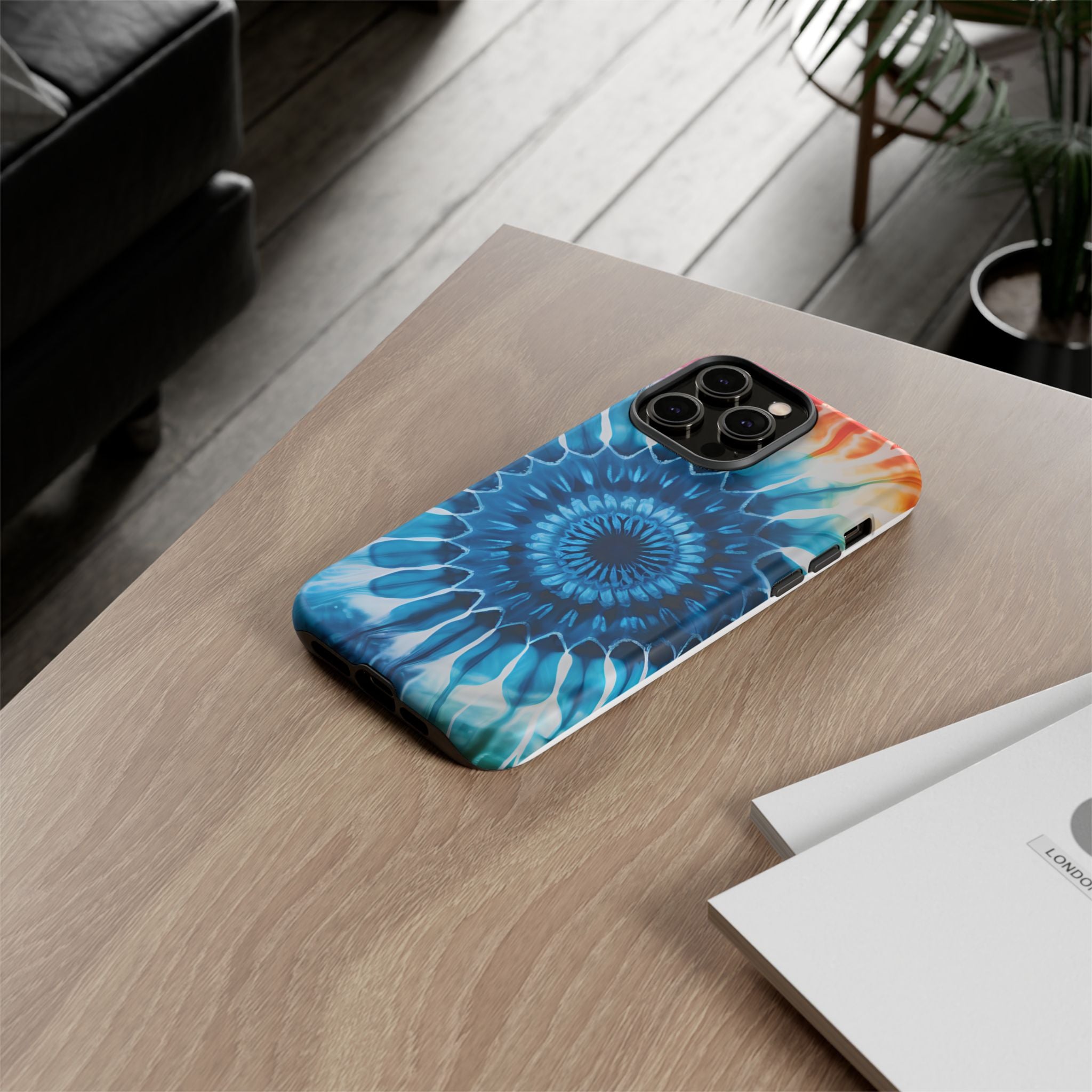 Cosmic Mandala Tie-Dye iPhone Case - Rugged Hexagon Stone