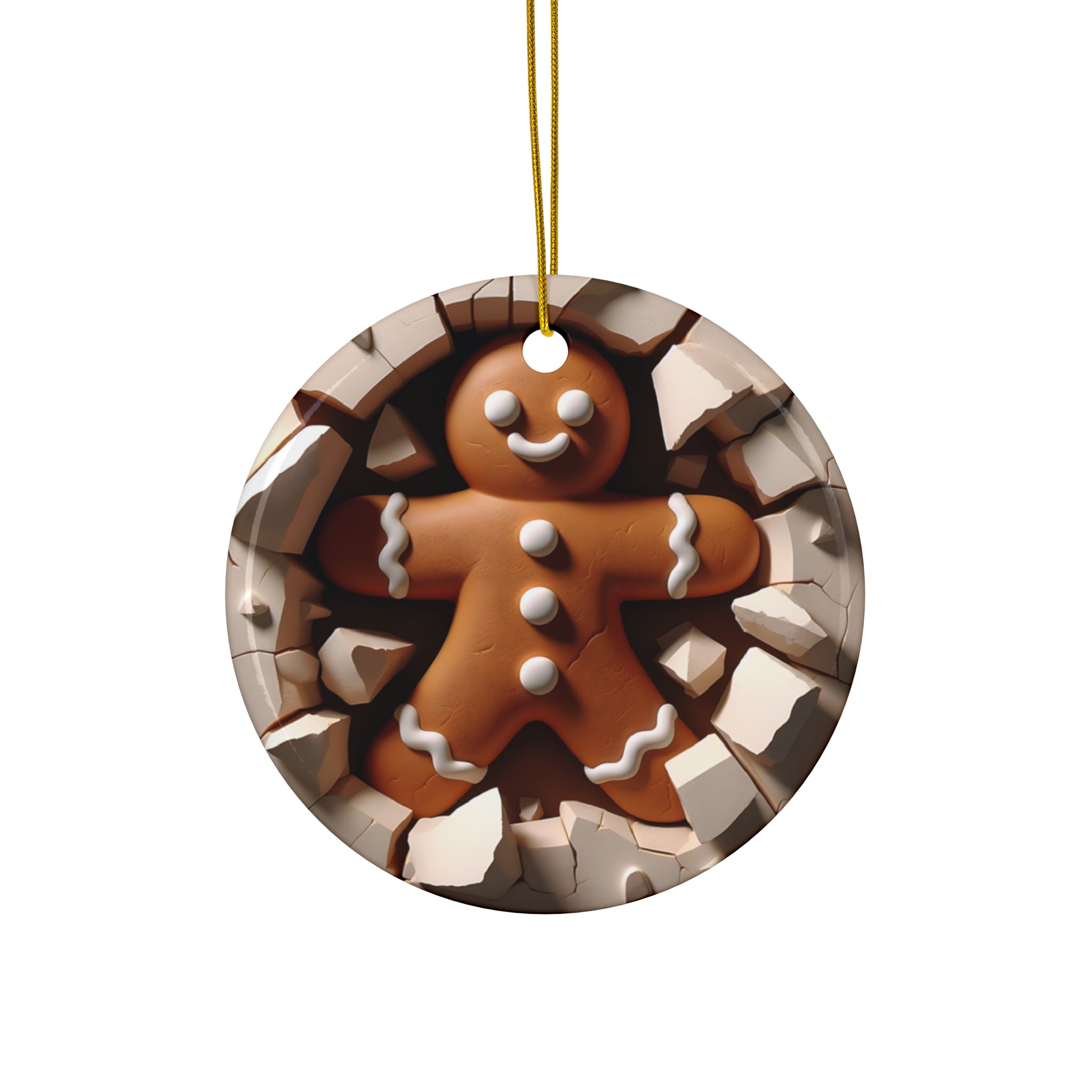 Gingerbread Breakout Ceramic Ornament