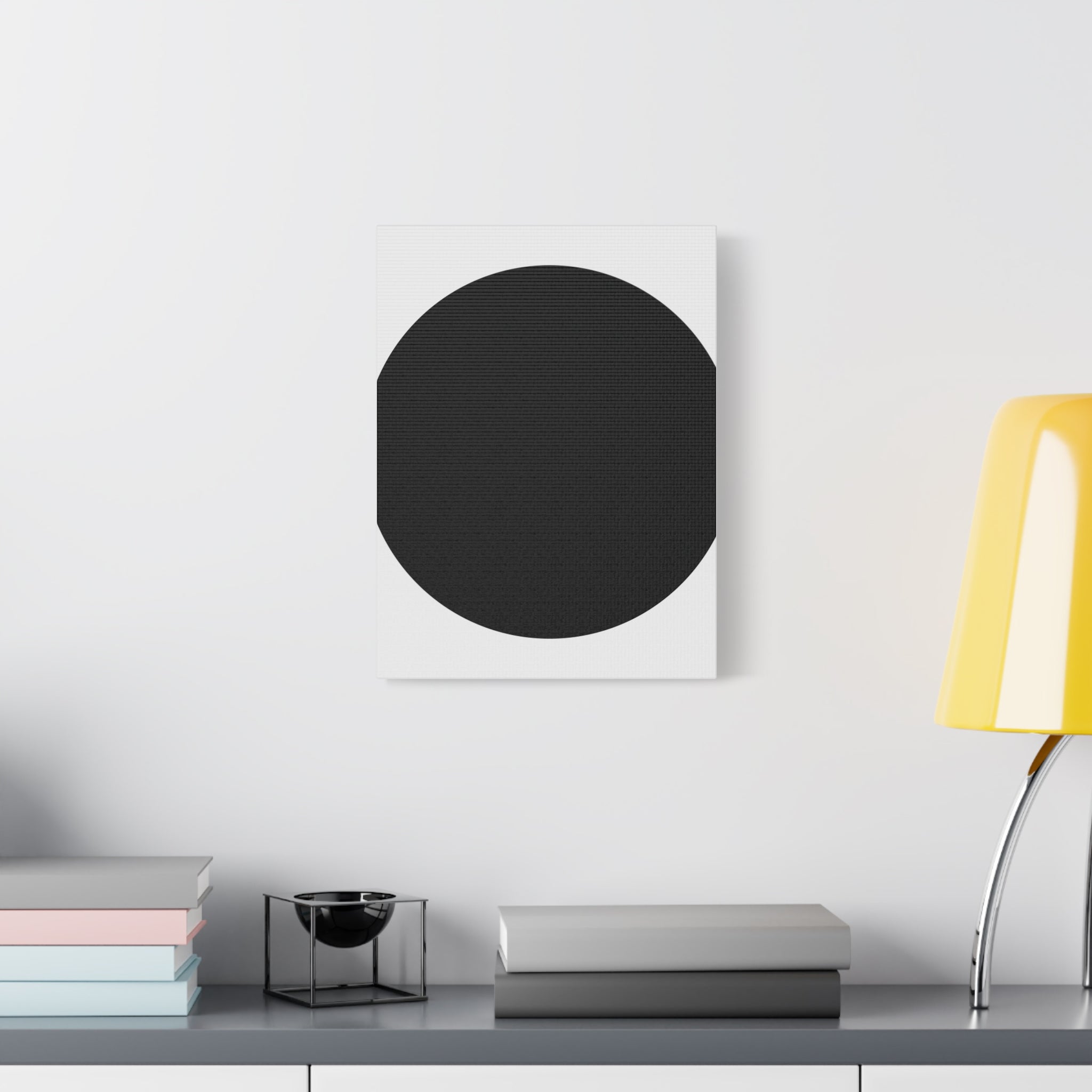 Minimalist Black Circle Canvas Art