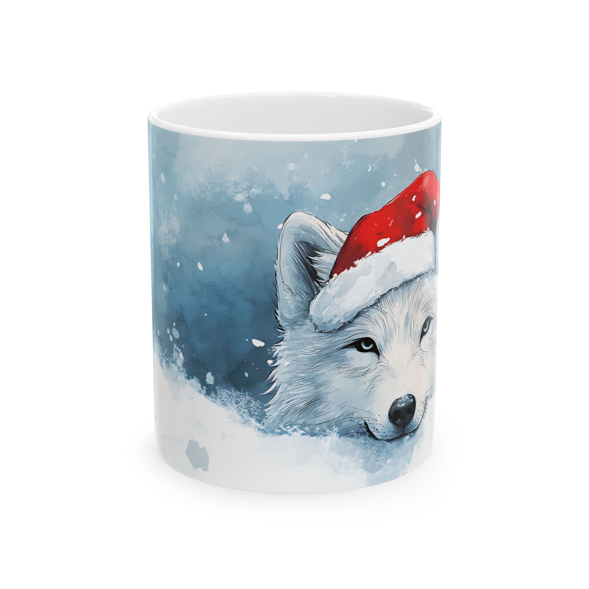 Arctic Wolf Santa Mug - Holiday Cheer