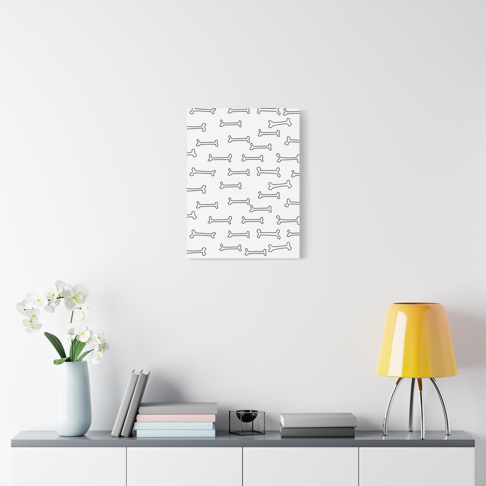 Minimalist Bone Pattern Matte Canvas Art