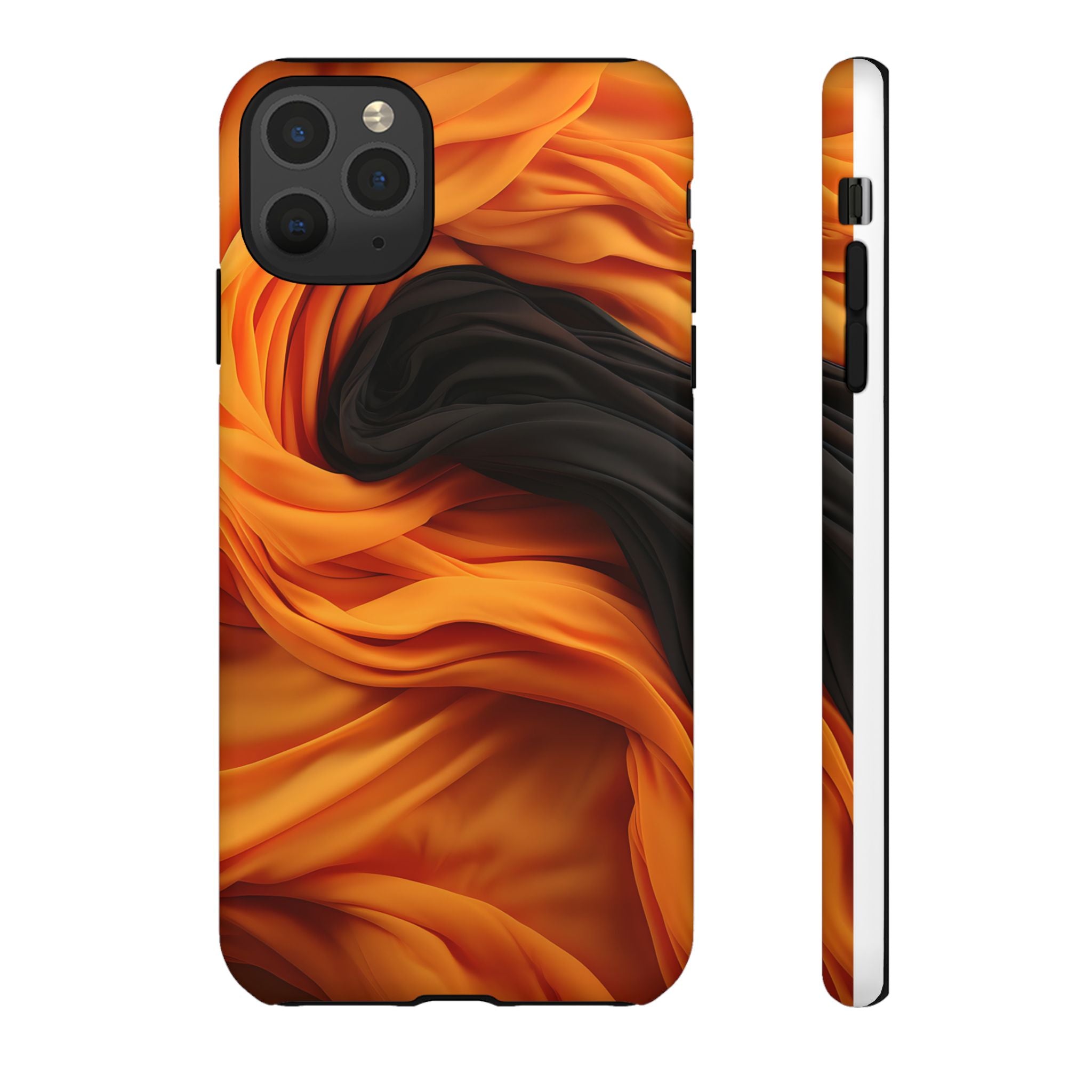 Abstract Orange & Gray Hexagon Stone iPhone Case