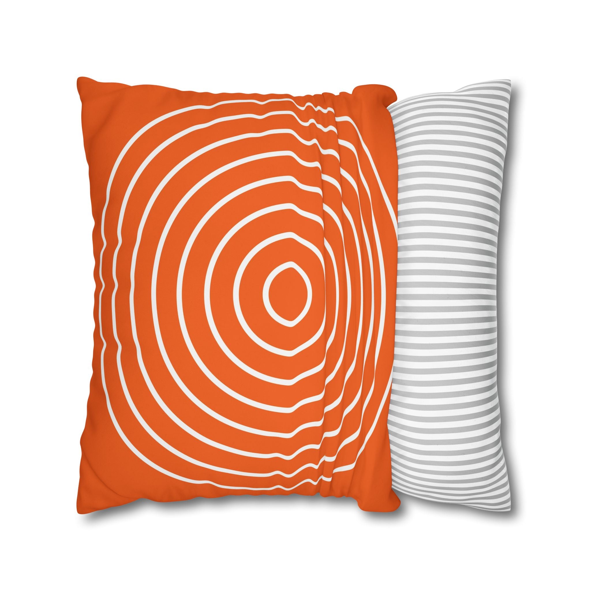 Orange & White Concentric Circles Pillowcase