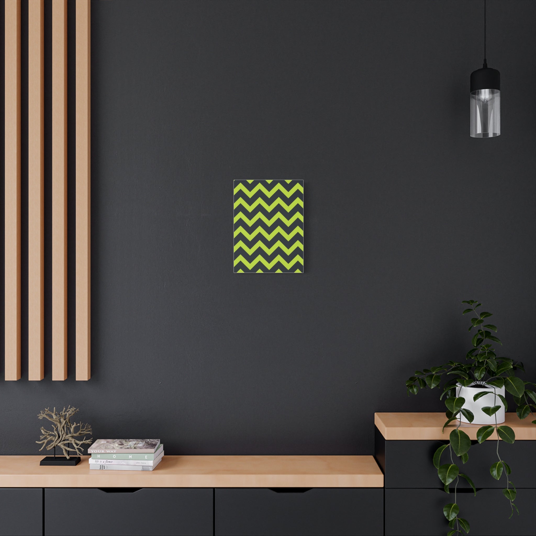 Lime & Forest Green Zigzag Canvas Art