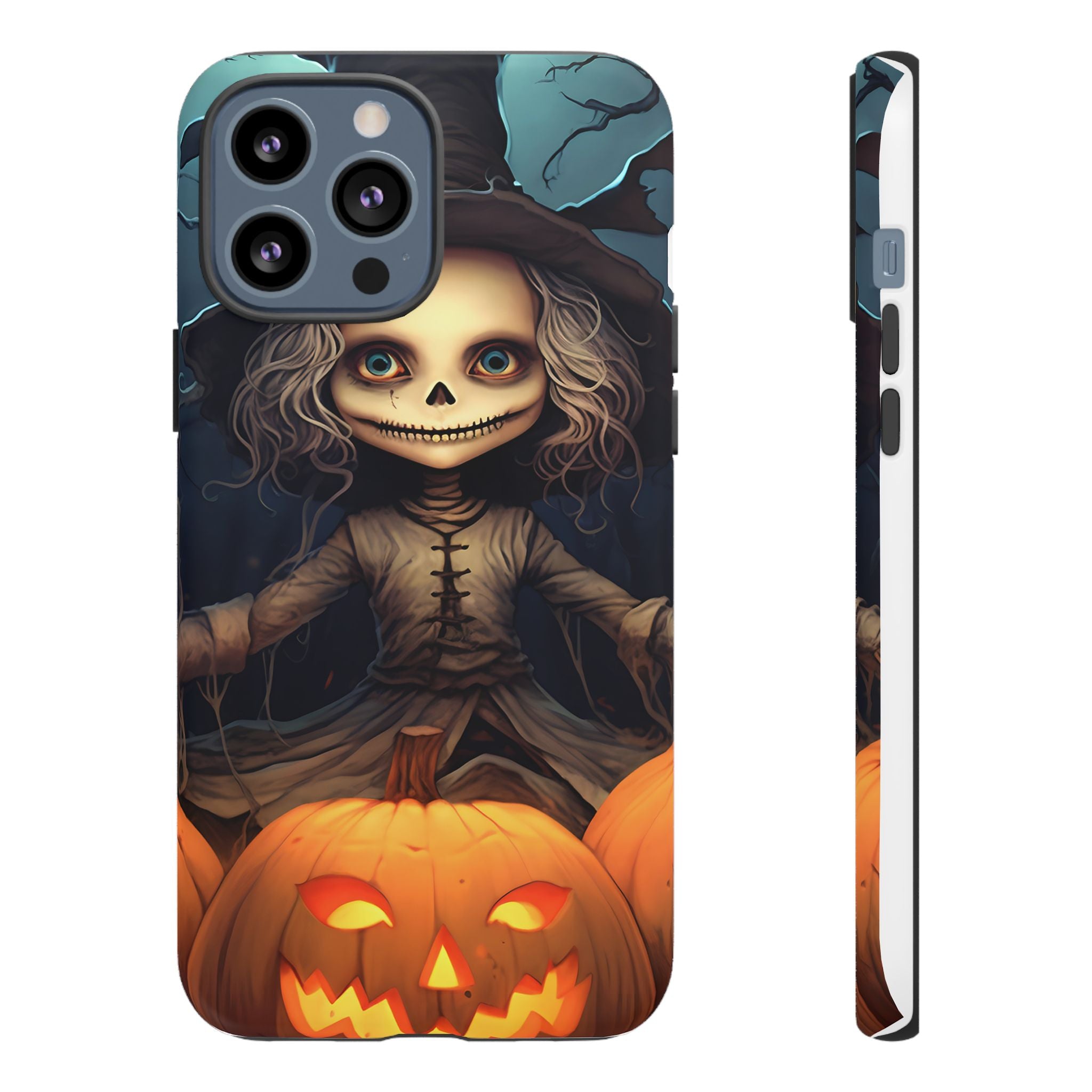 Spooky Skull Girl Halloween iPhone Case - Hexagon Stone