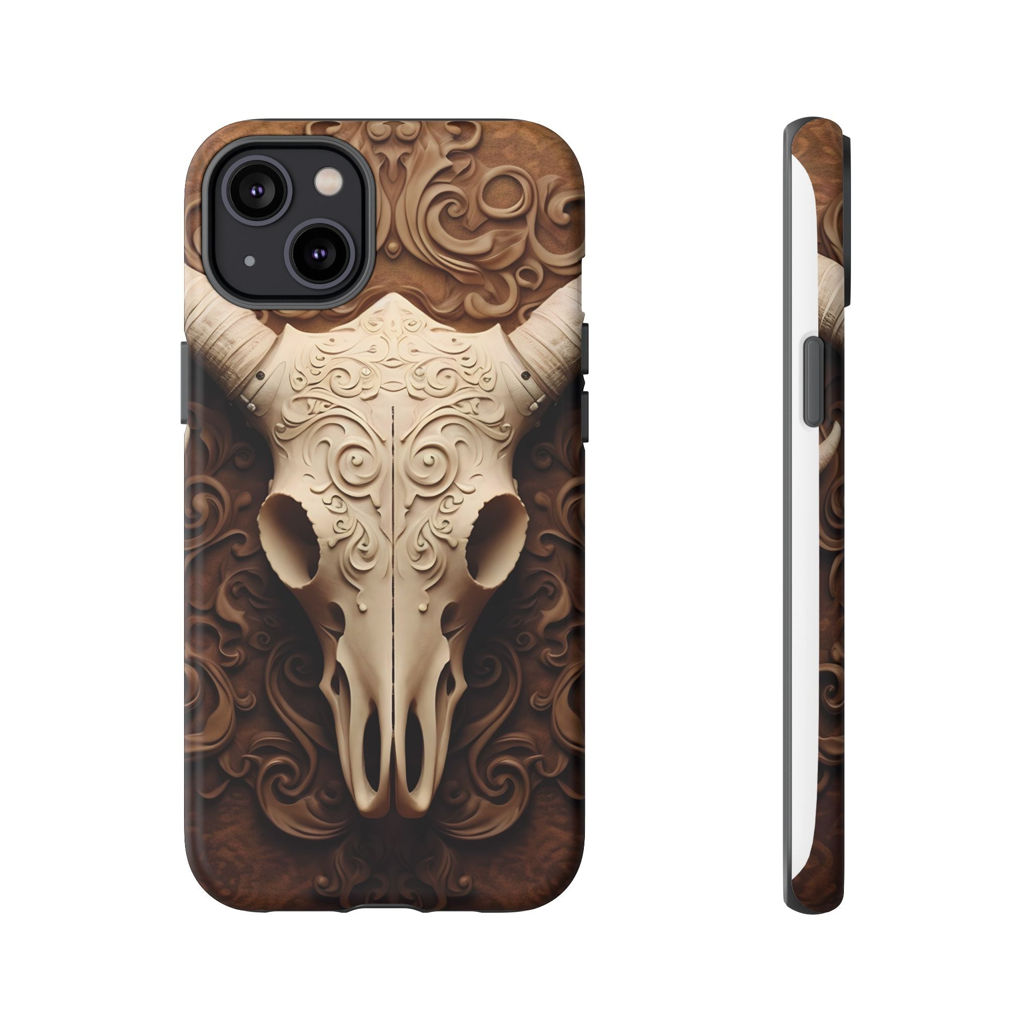 Baroque Ram Skull Hexagon Stone iPhone Case