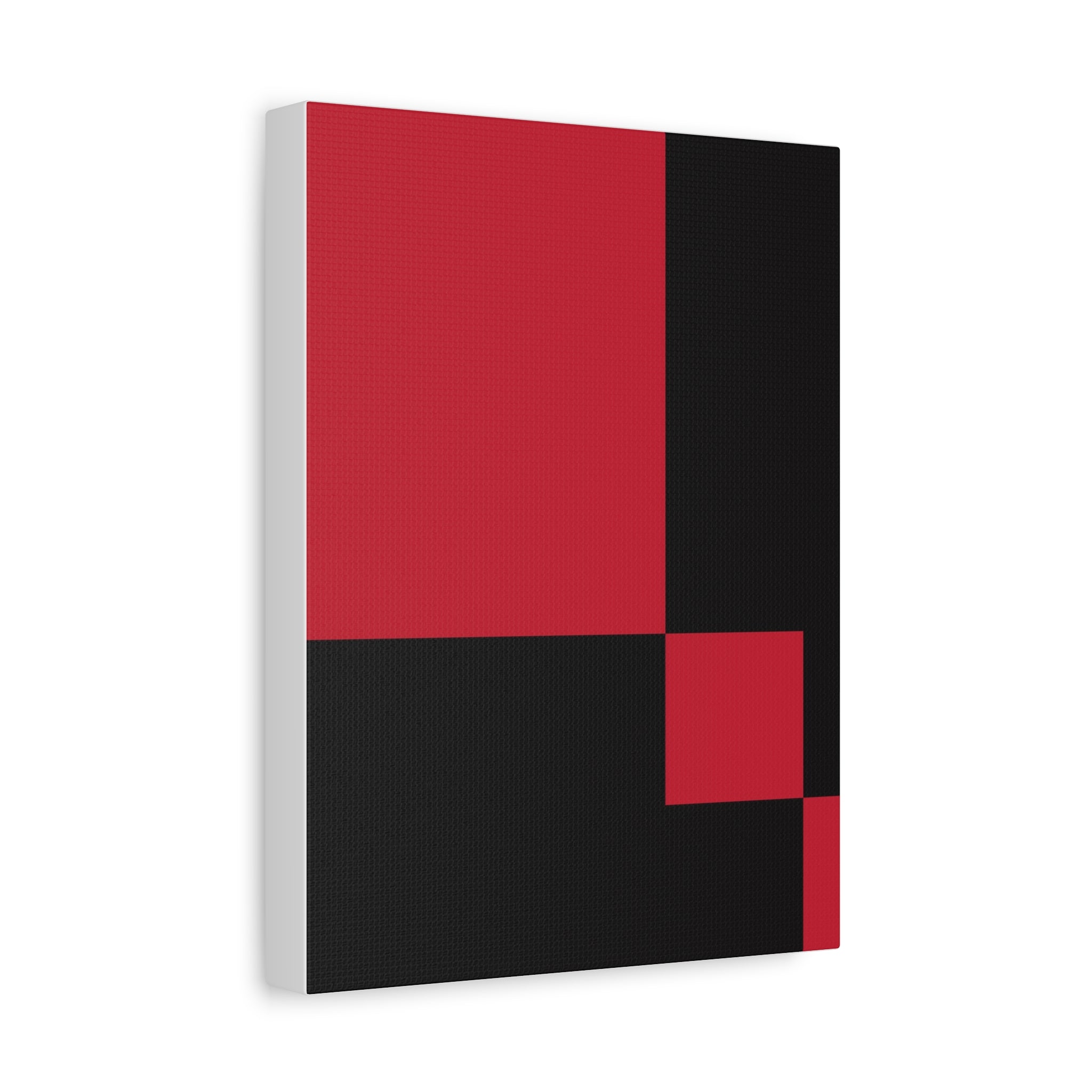 Abstract Red & Black Geometric Canvas Art