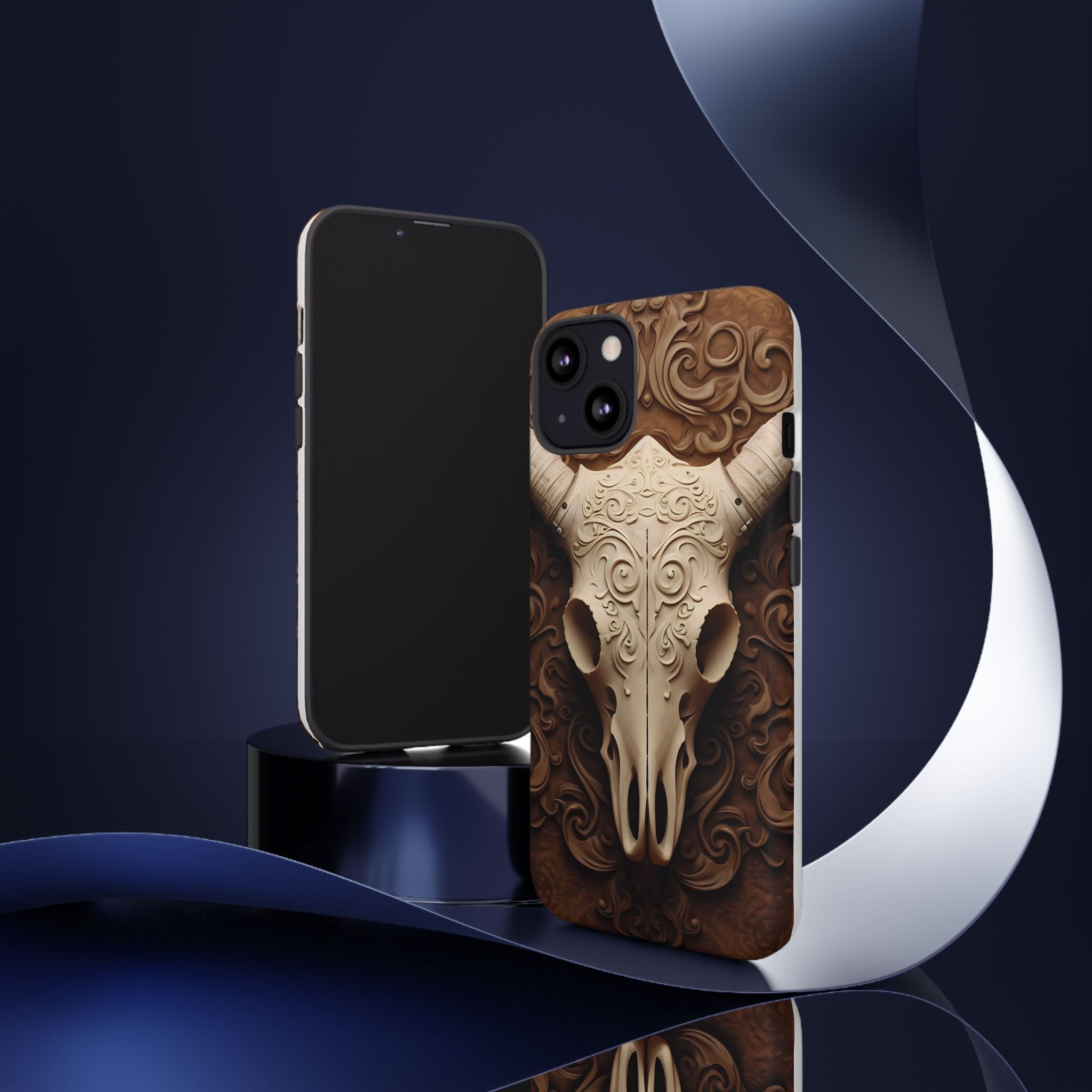 Baroque Ram Skull Hexagon Stone iPhone Case