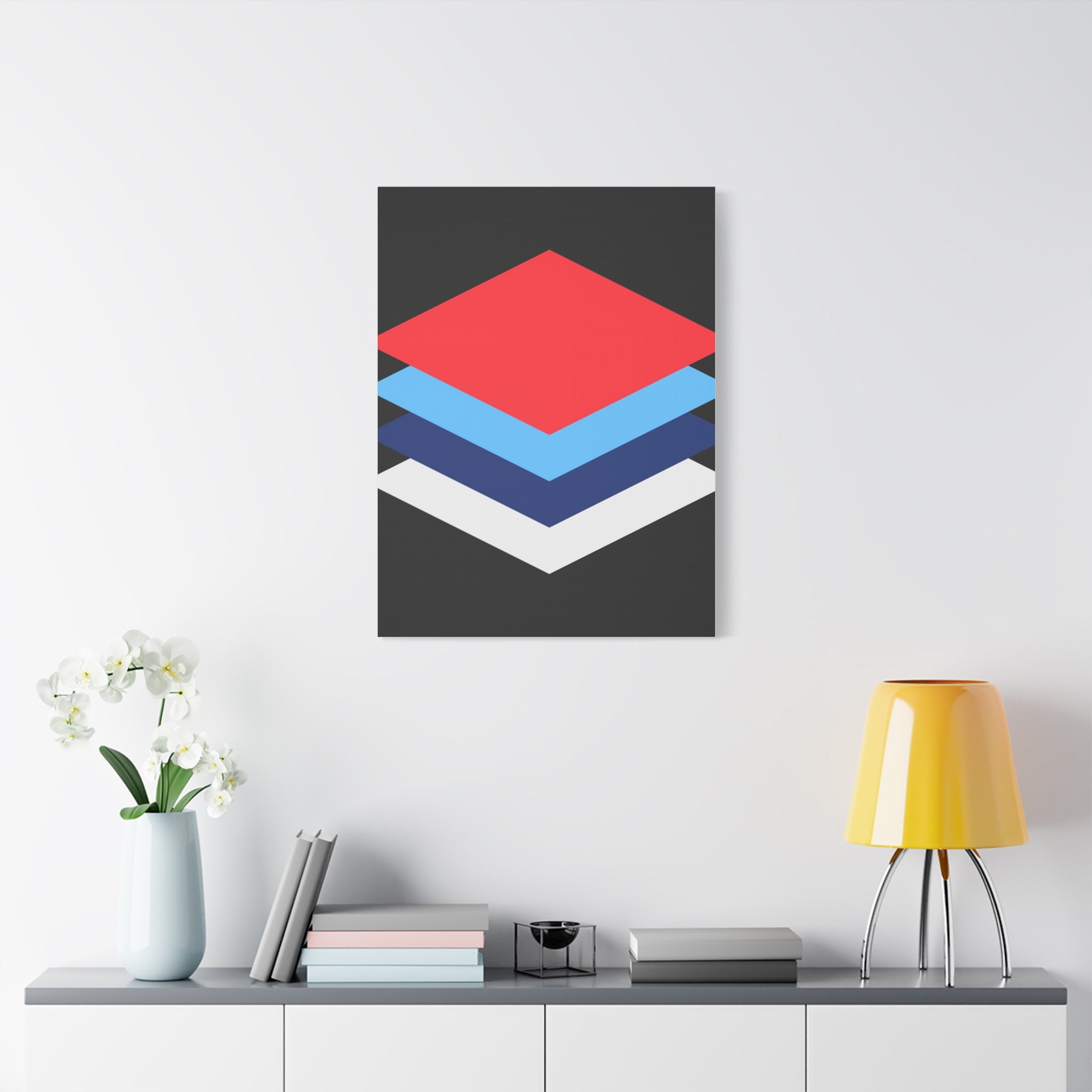 Layered Diamonds Matte Canvas Art Print