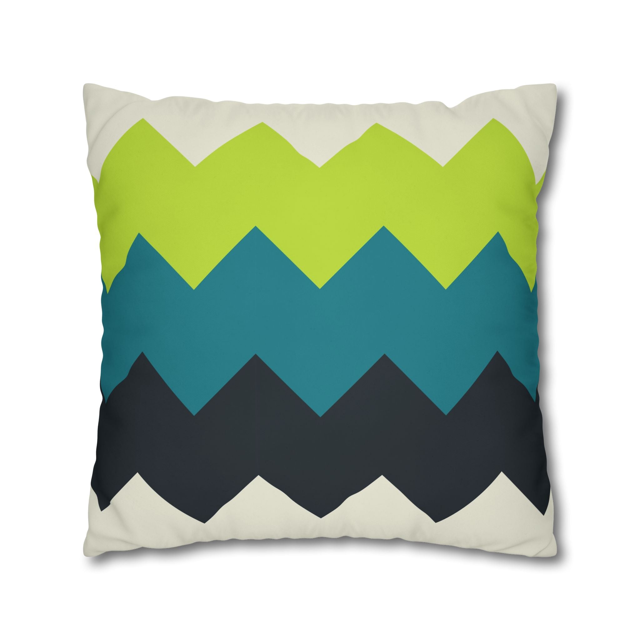 Chevron Stripe Pillowcase - Teal & Lime