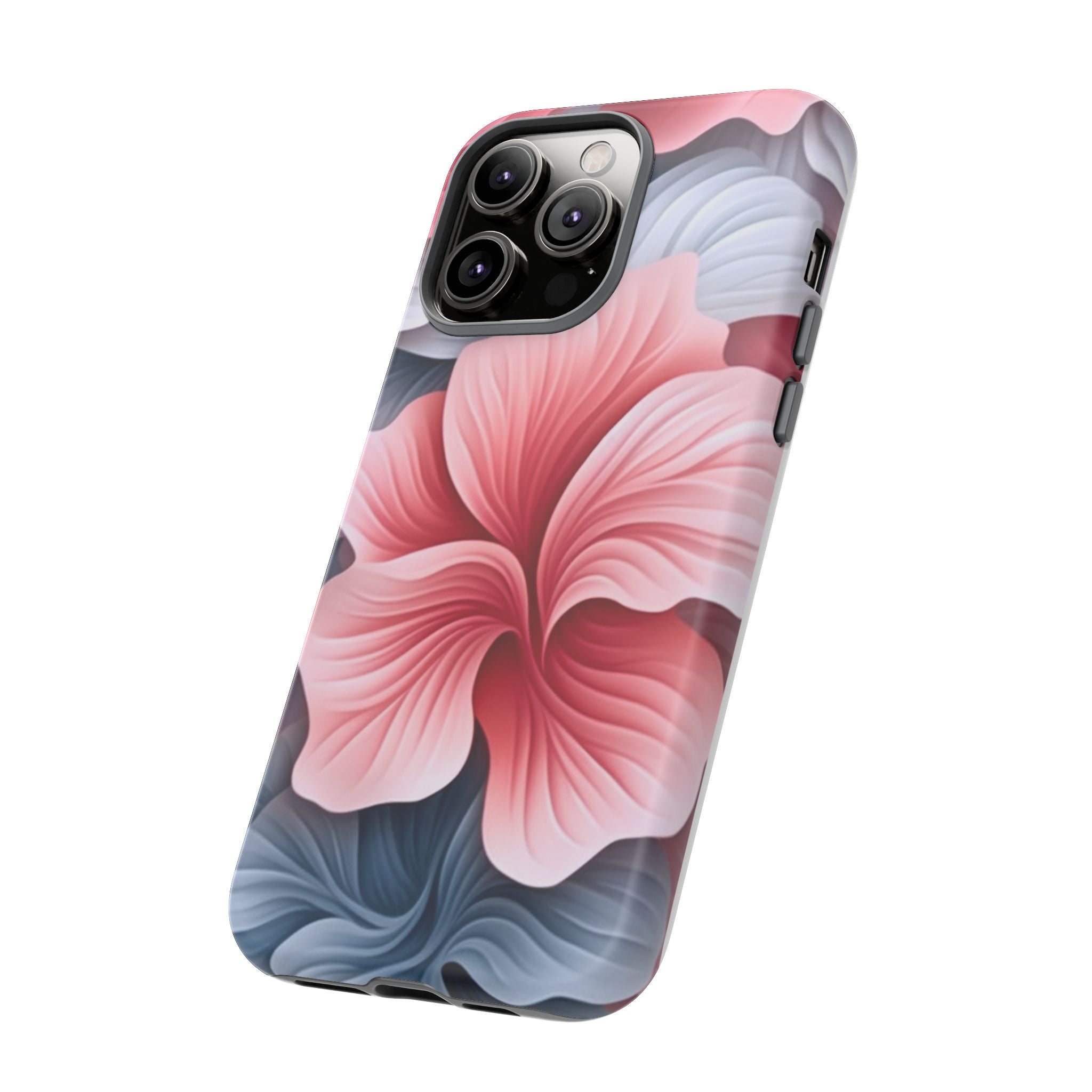 Abstract Floral Pink iPhone Case - Hexagon Stone