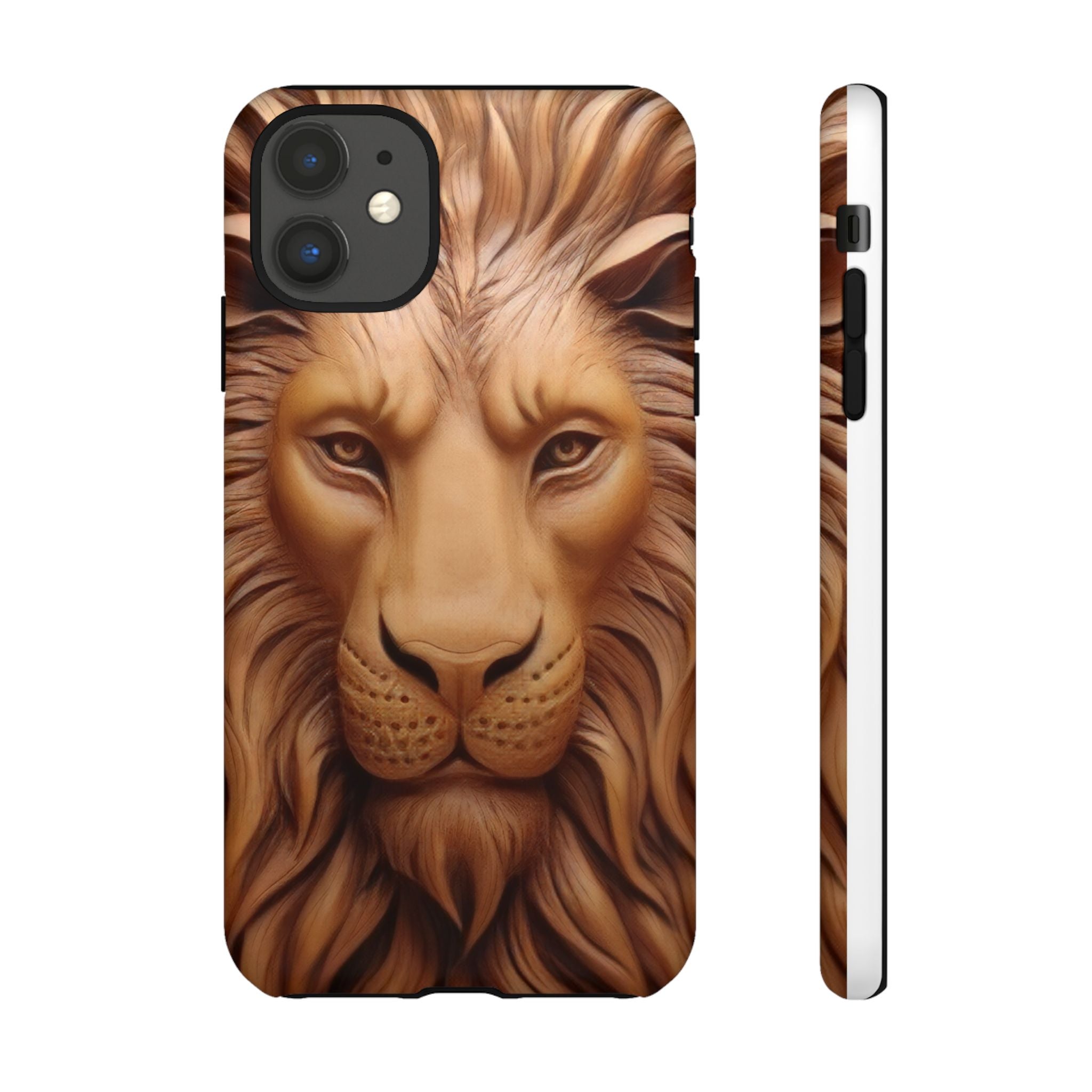 Majestic Lion Head Hexagon Stone iPhone Case