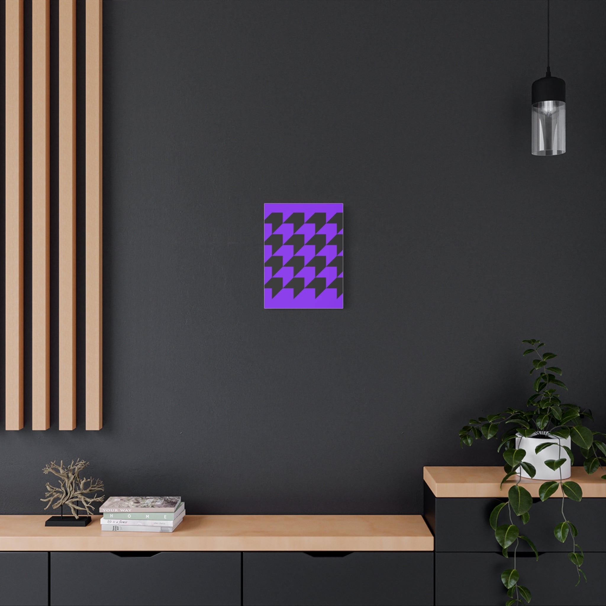 Geometric Purple Arrow Canvas Art