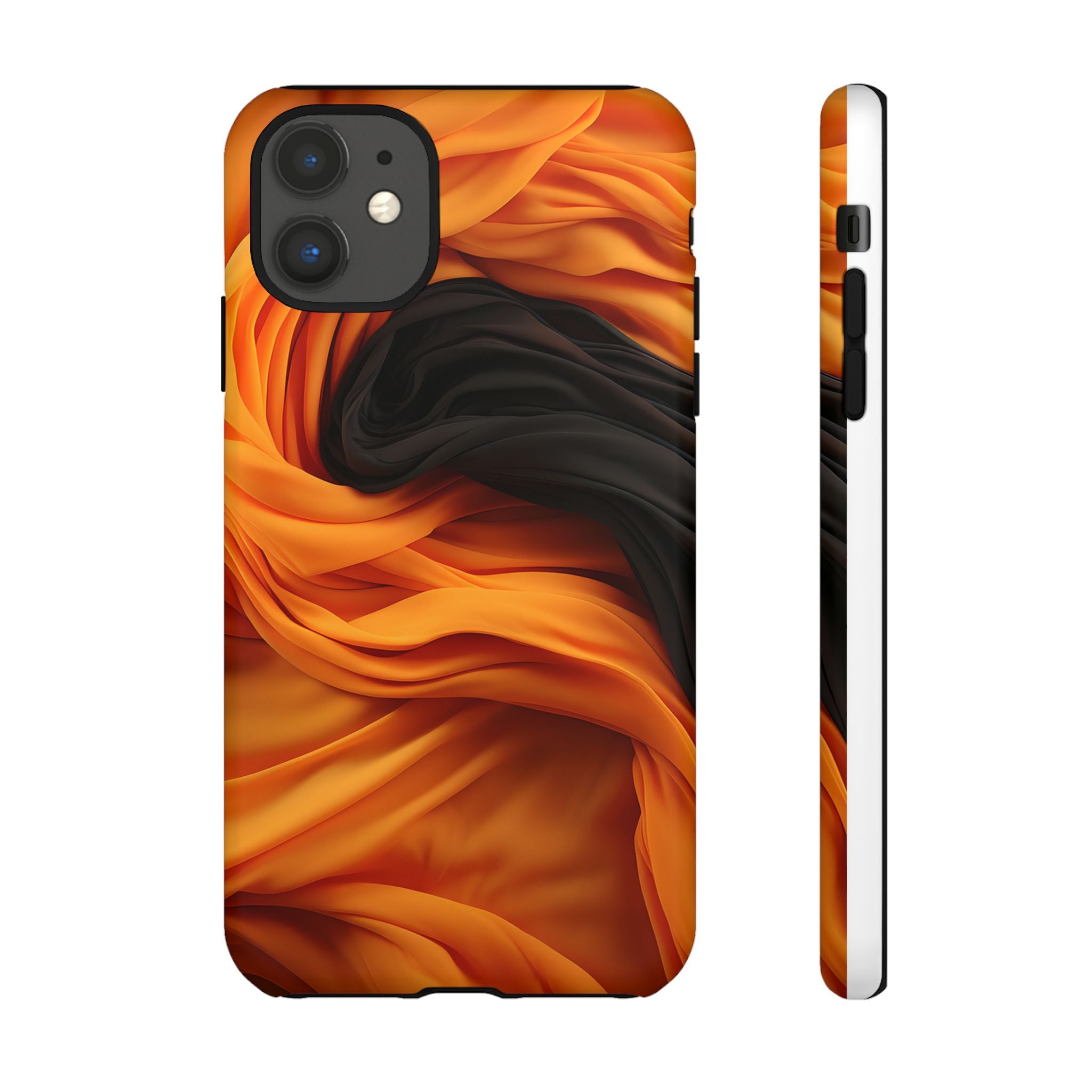 Abstract Orange & Gray Hexagon Stone iPhone Case