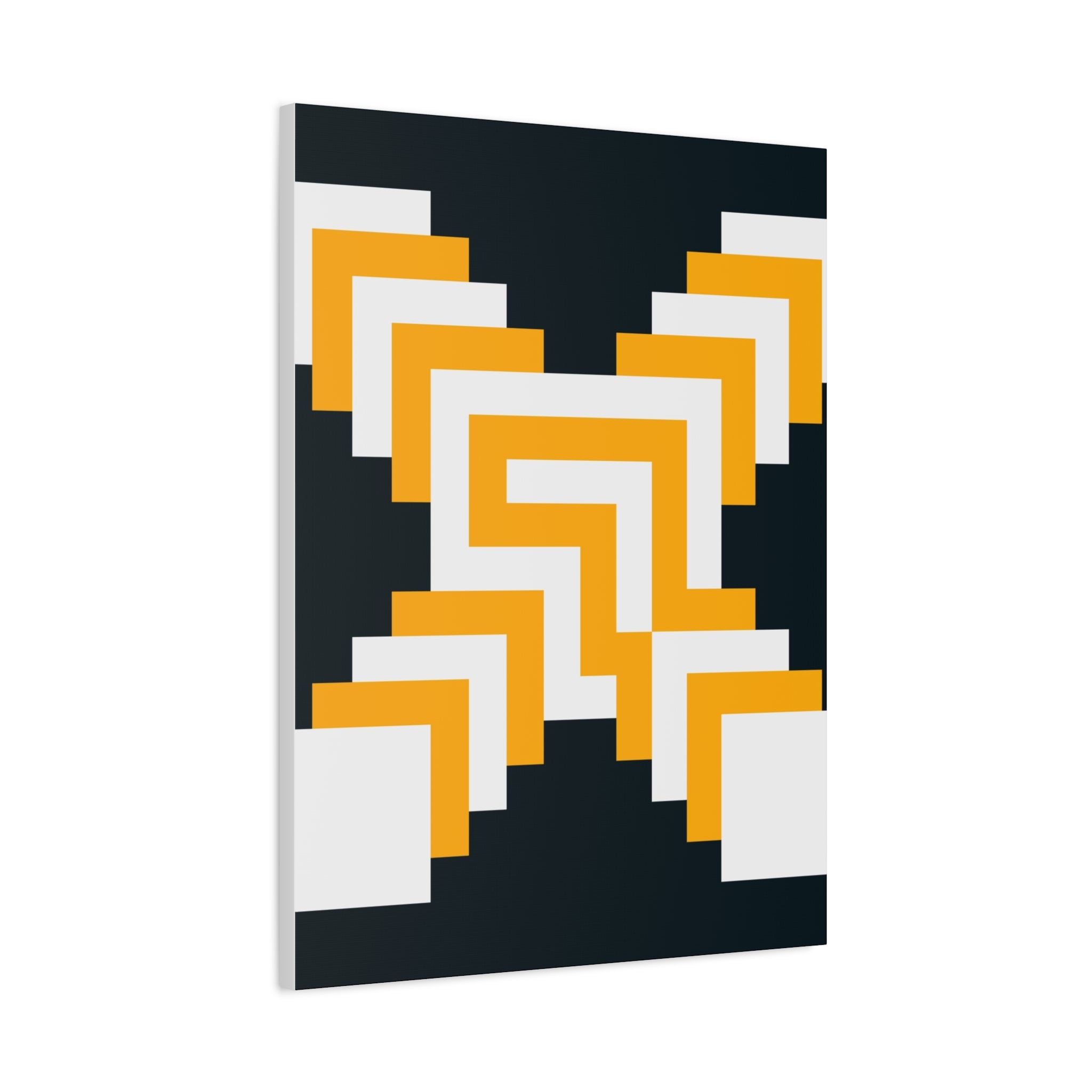 Golden X Abstract Canvas Art Print