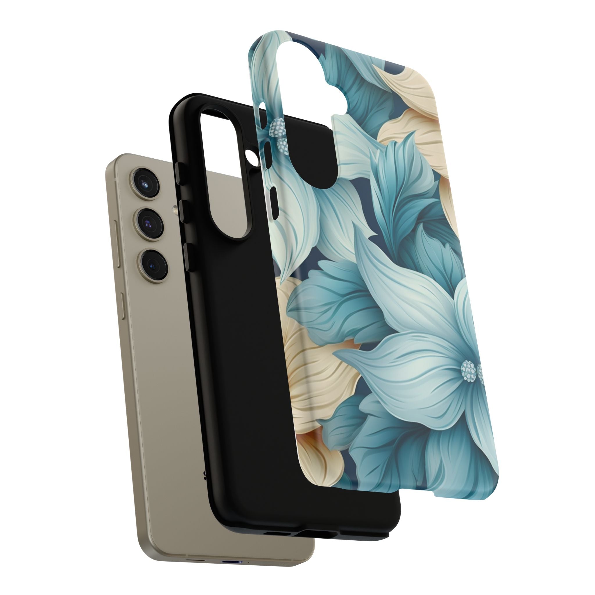 Teal Floral Samsung Phone Case