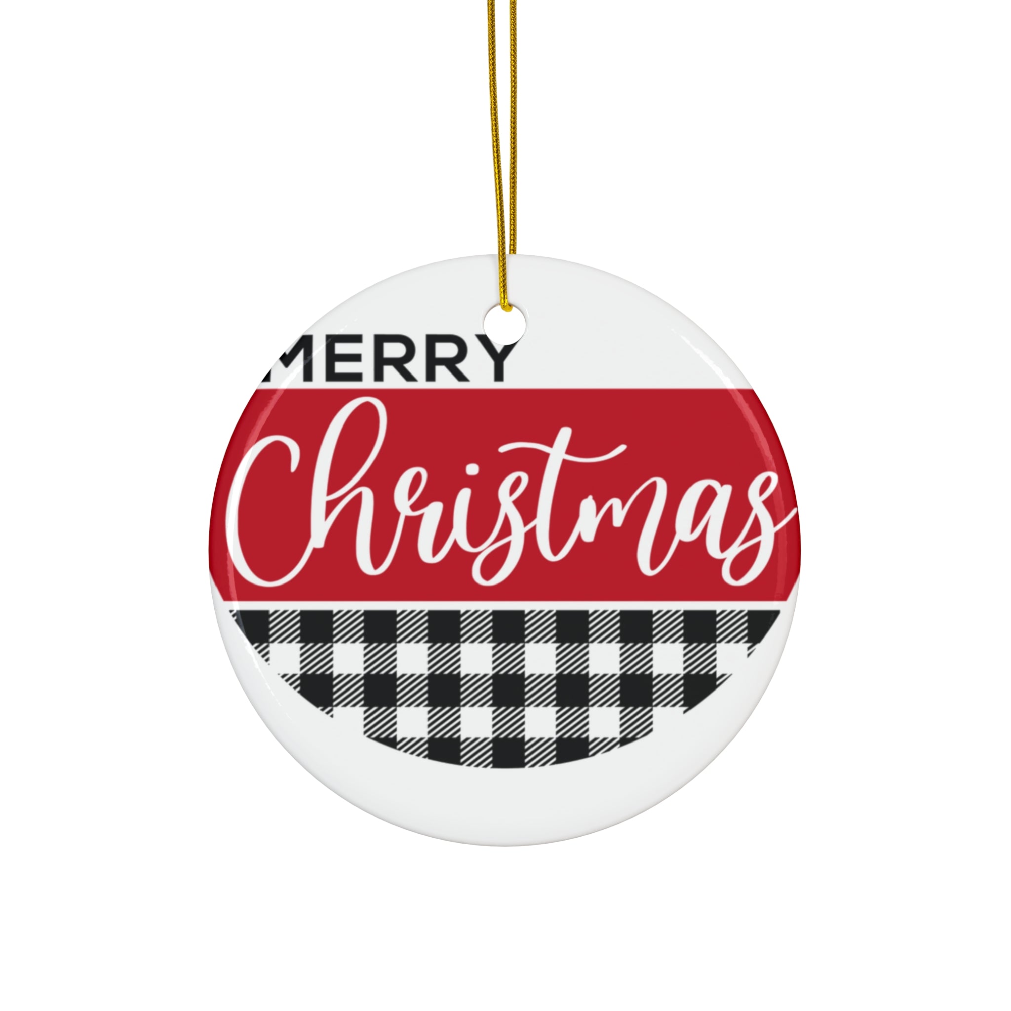 Plaid Christmas Ornament - Red & Black