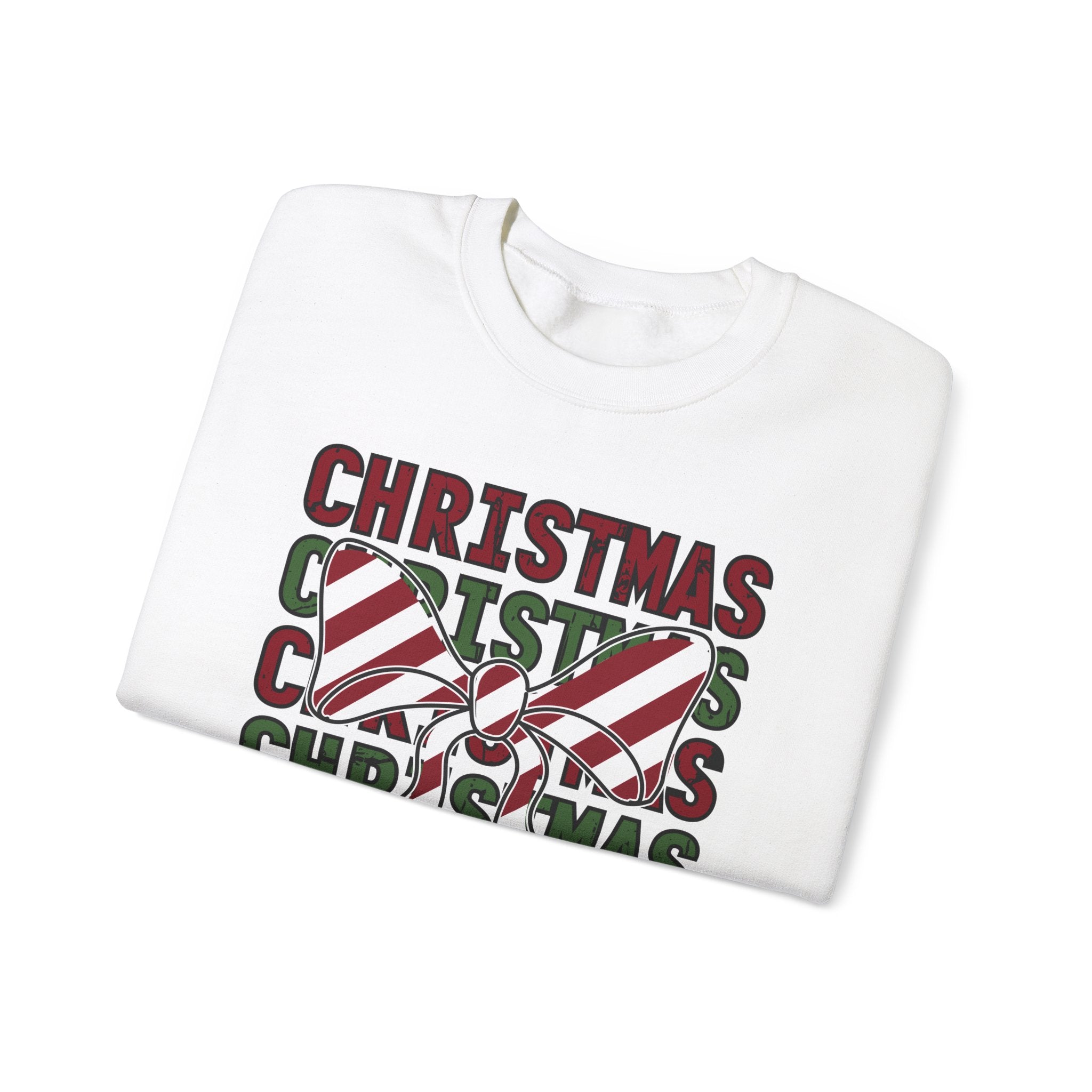 Candy Cane Bow Christmas Sweatshirt