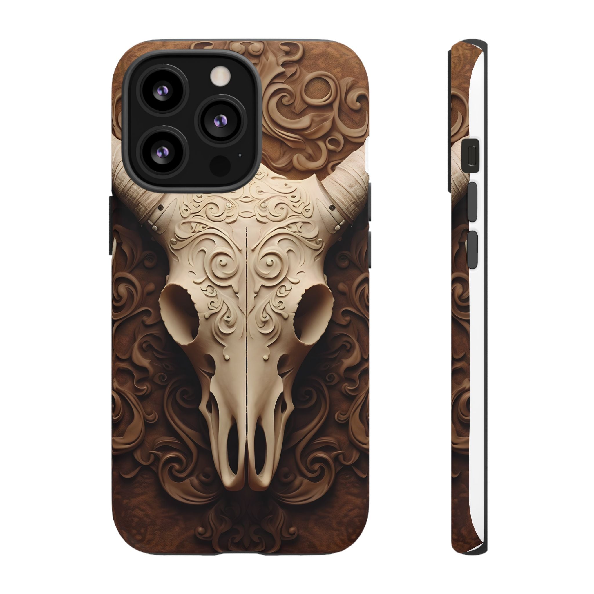 Baroque Ram Skull Hexagon Stone iPhone Case