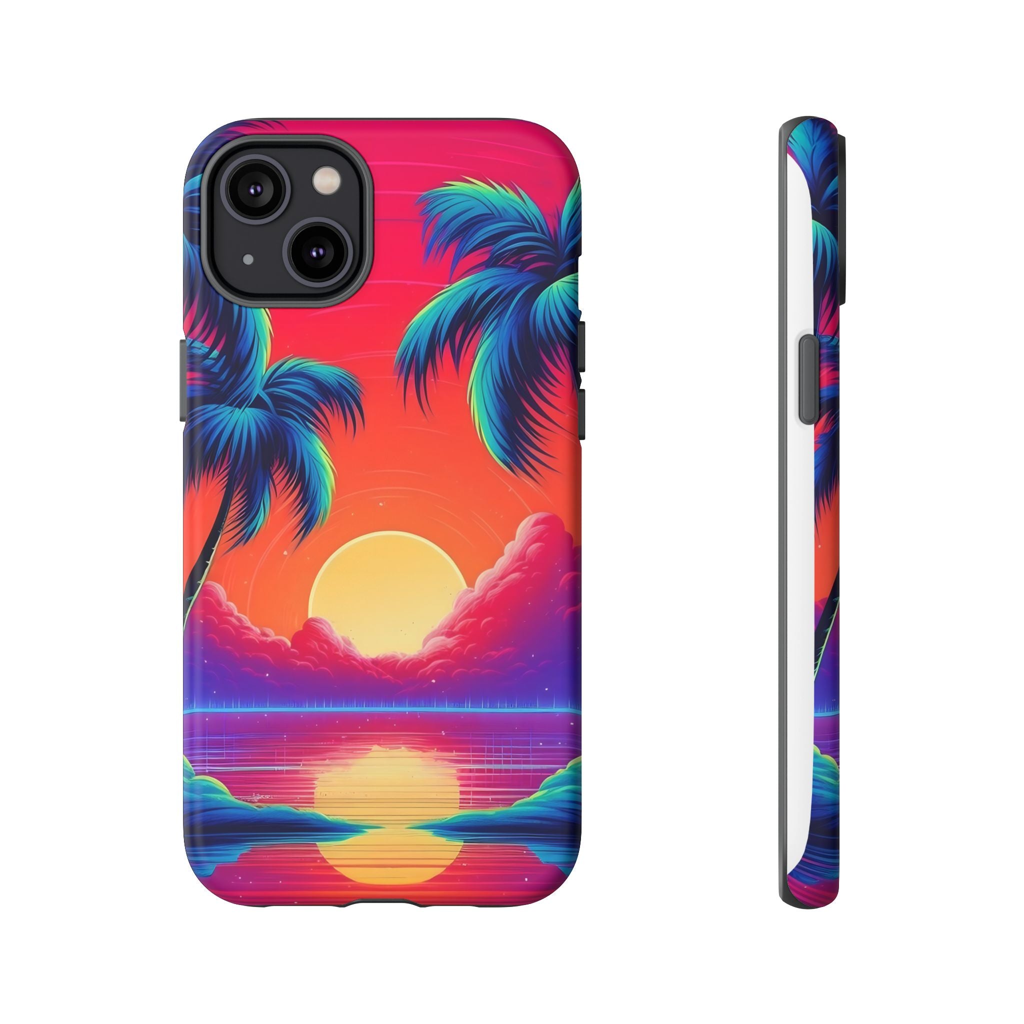 Sunset Palm Hexagon iPhone Case - Rugged