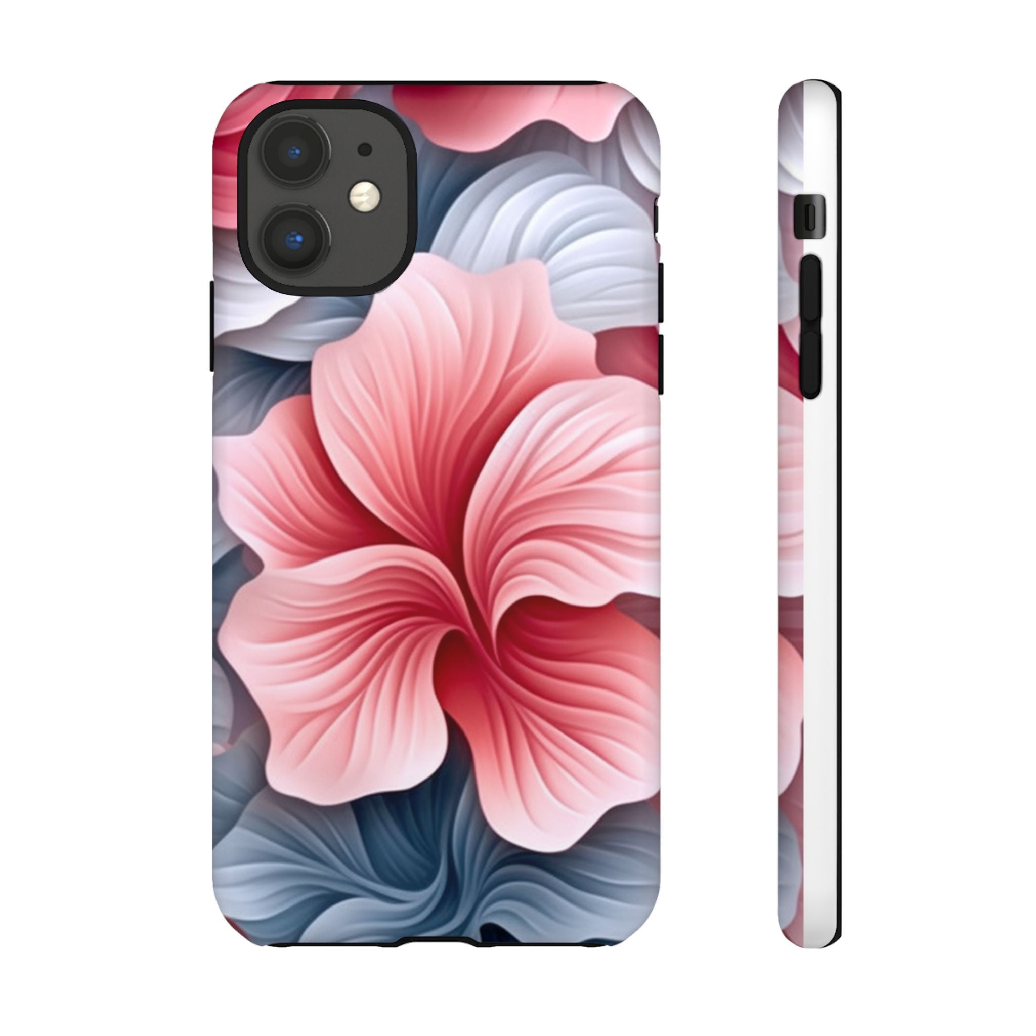 Abstract Floral Pink iPhone Case - Hexagon Stone