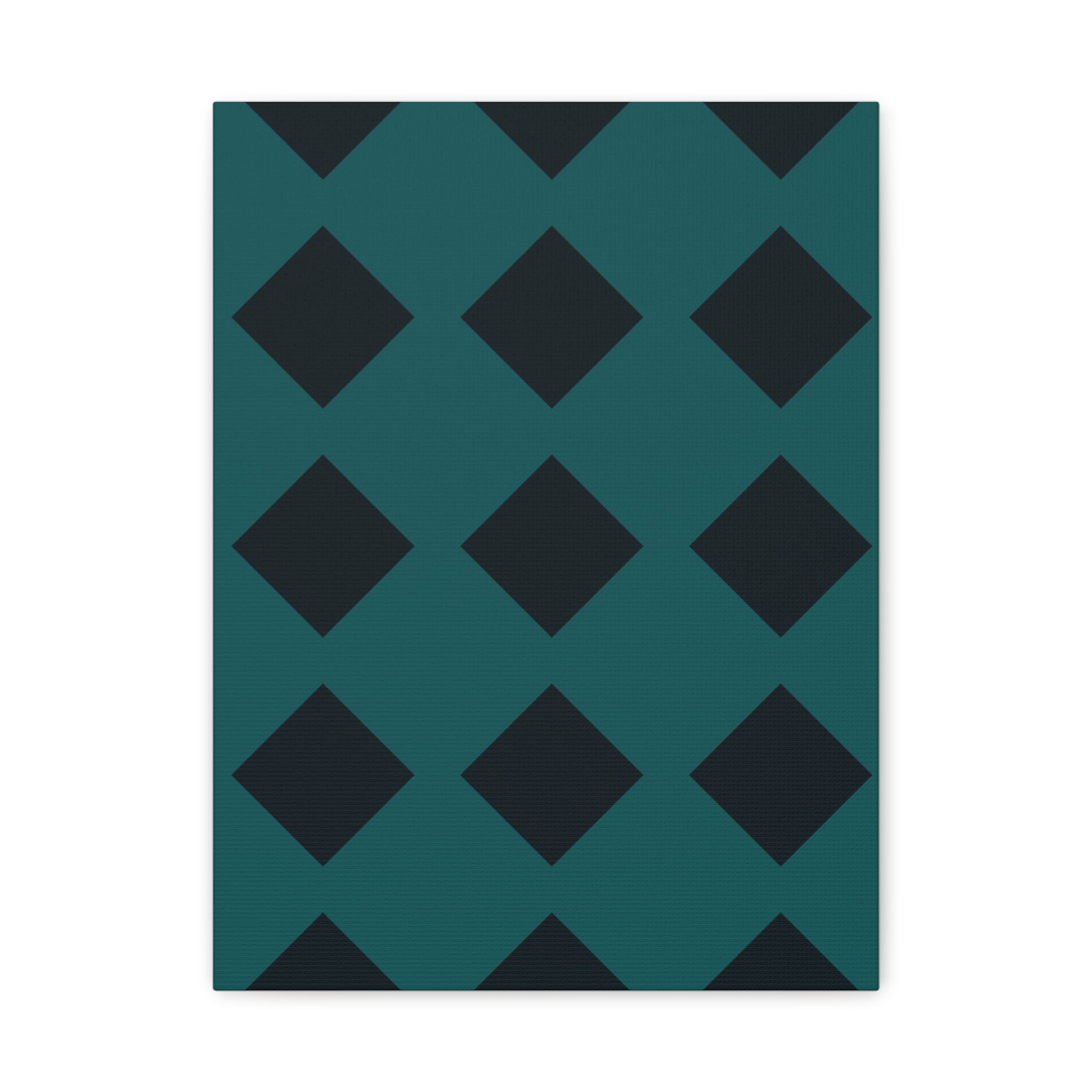 Teal Geometric Diamond Canvas Art