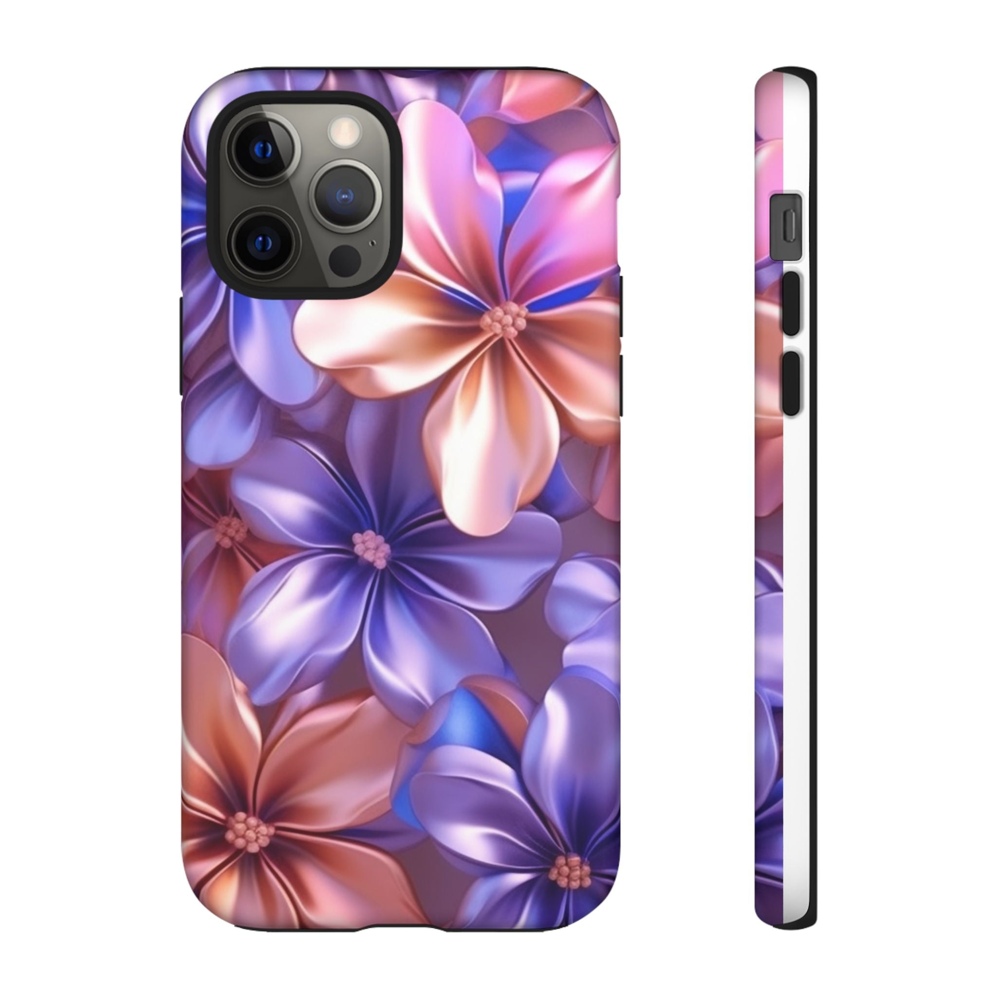 Metallic Flower iPhone Case - Rugged Hexagon Stone