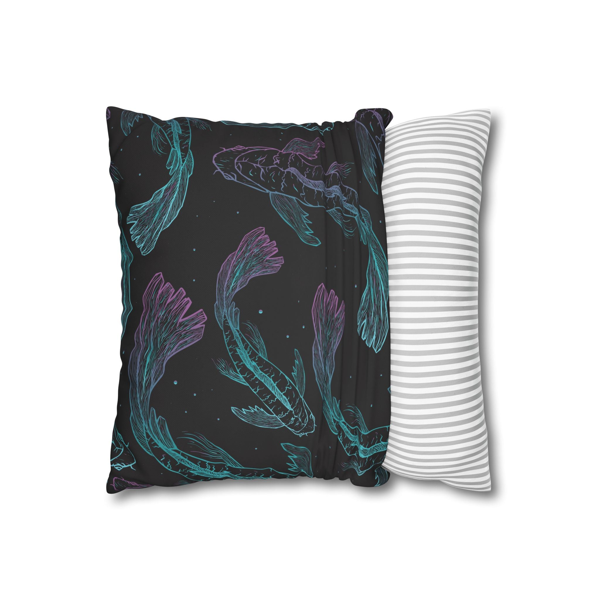 Teal & Purple Koi Fish Pillowcase