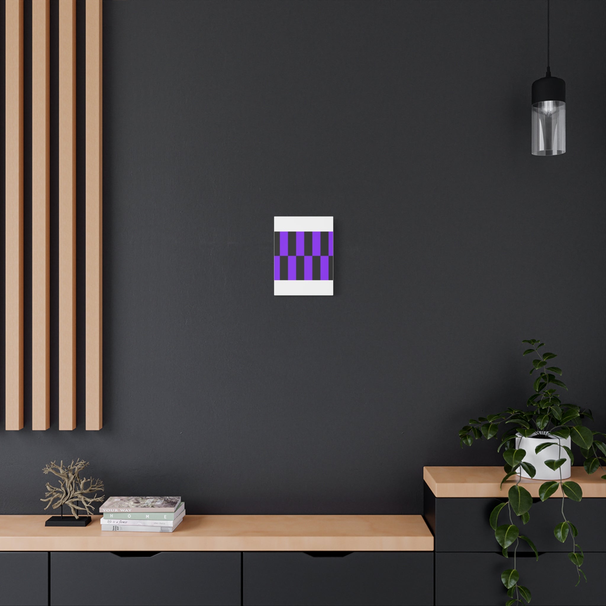 Violet & Charcoal Checkerboard Canvas Art