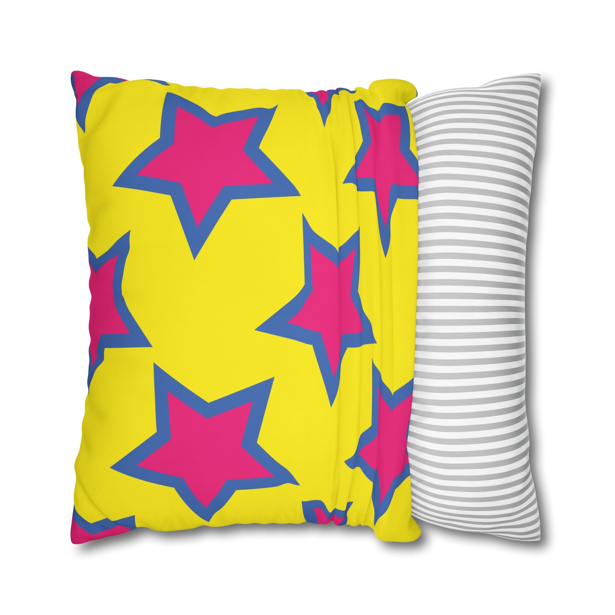 Pink & Purple Star Pillowcase - Yellow