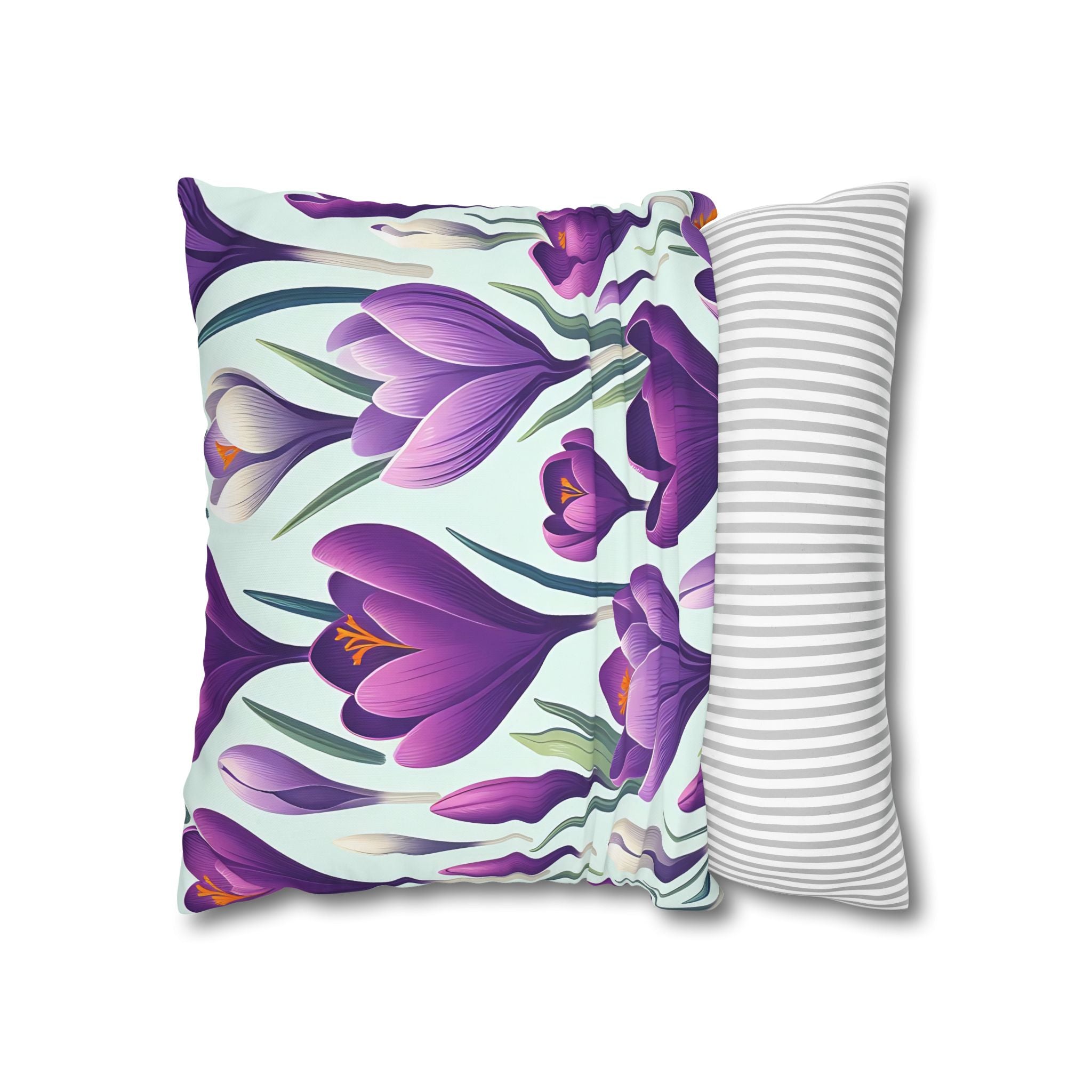 Purple Crocus Flower Pillowcase