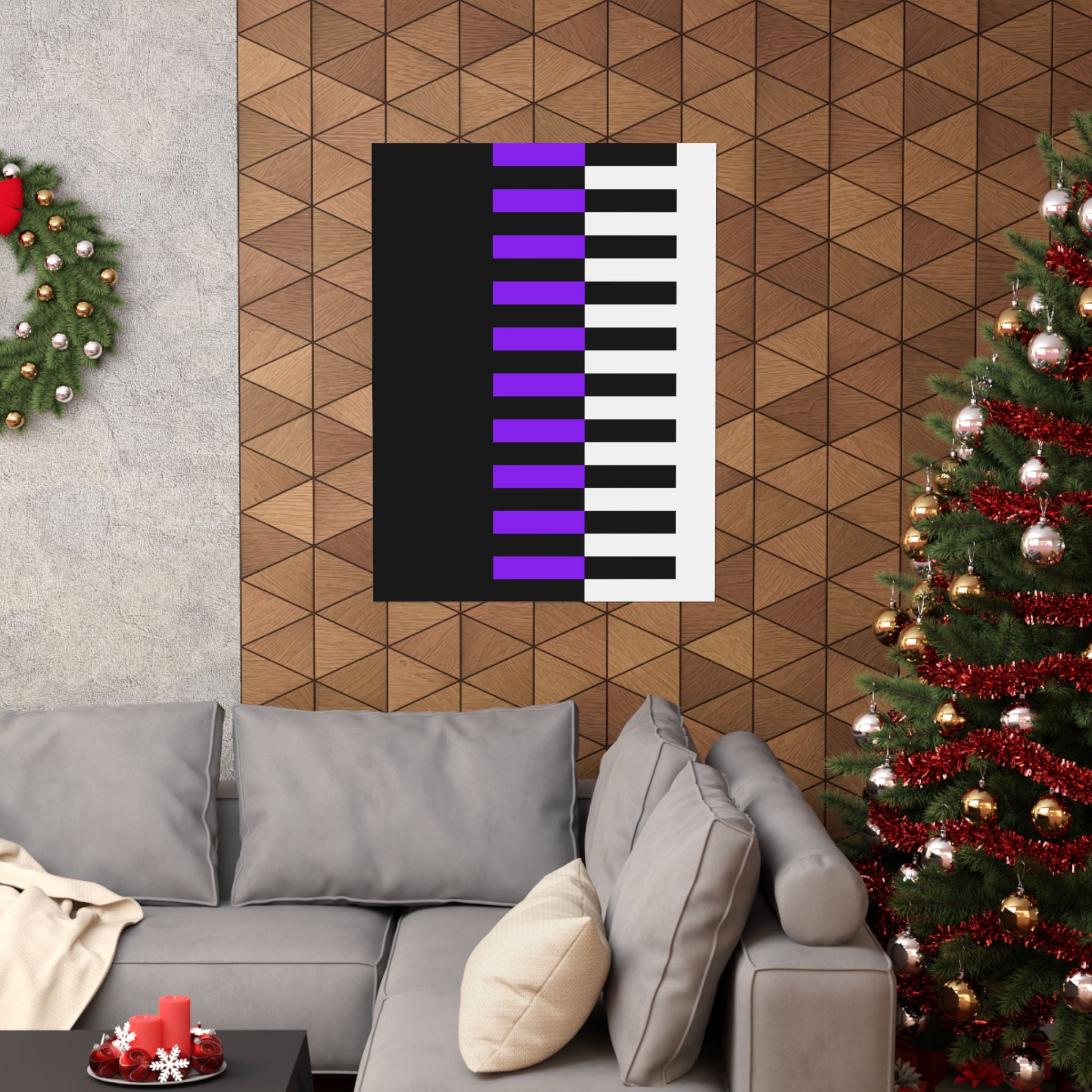 Abstract Purple & Black Stripe Poster