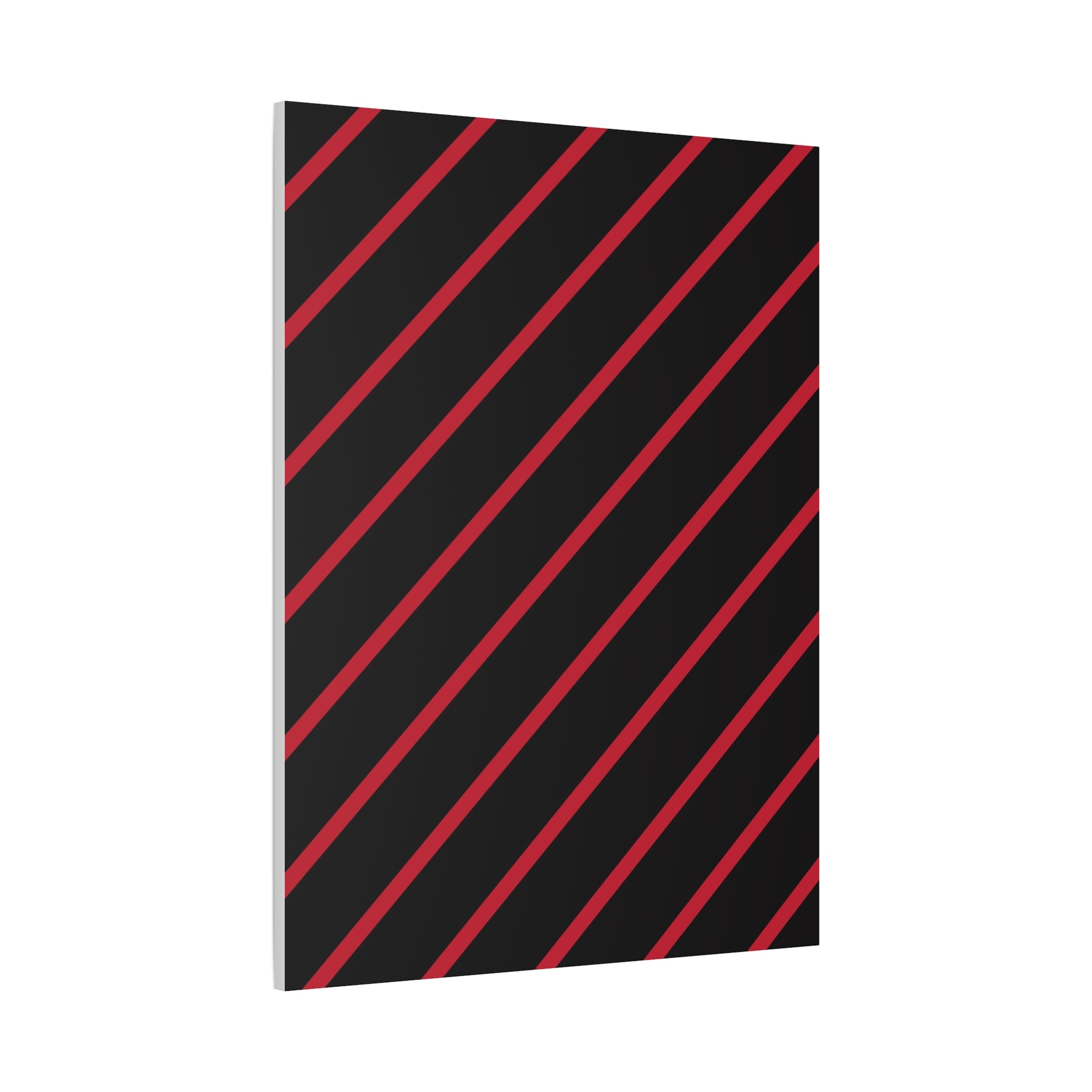 Crimson Diagonal Stripes Matte Canvas Art