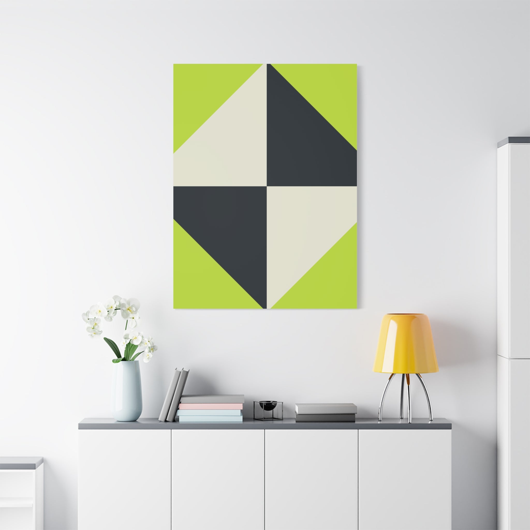 Geometric Teal & Beige Canvas Art