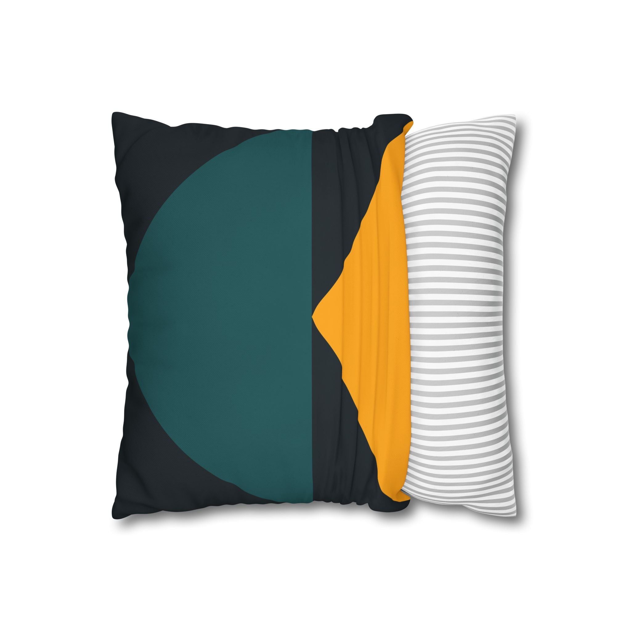 Geometric Teal & Gold Peak Pillowcase