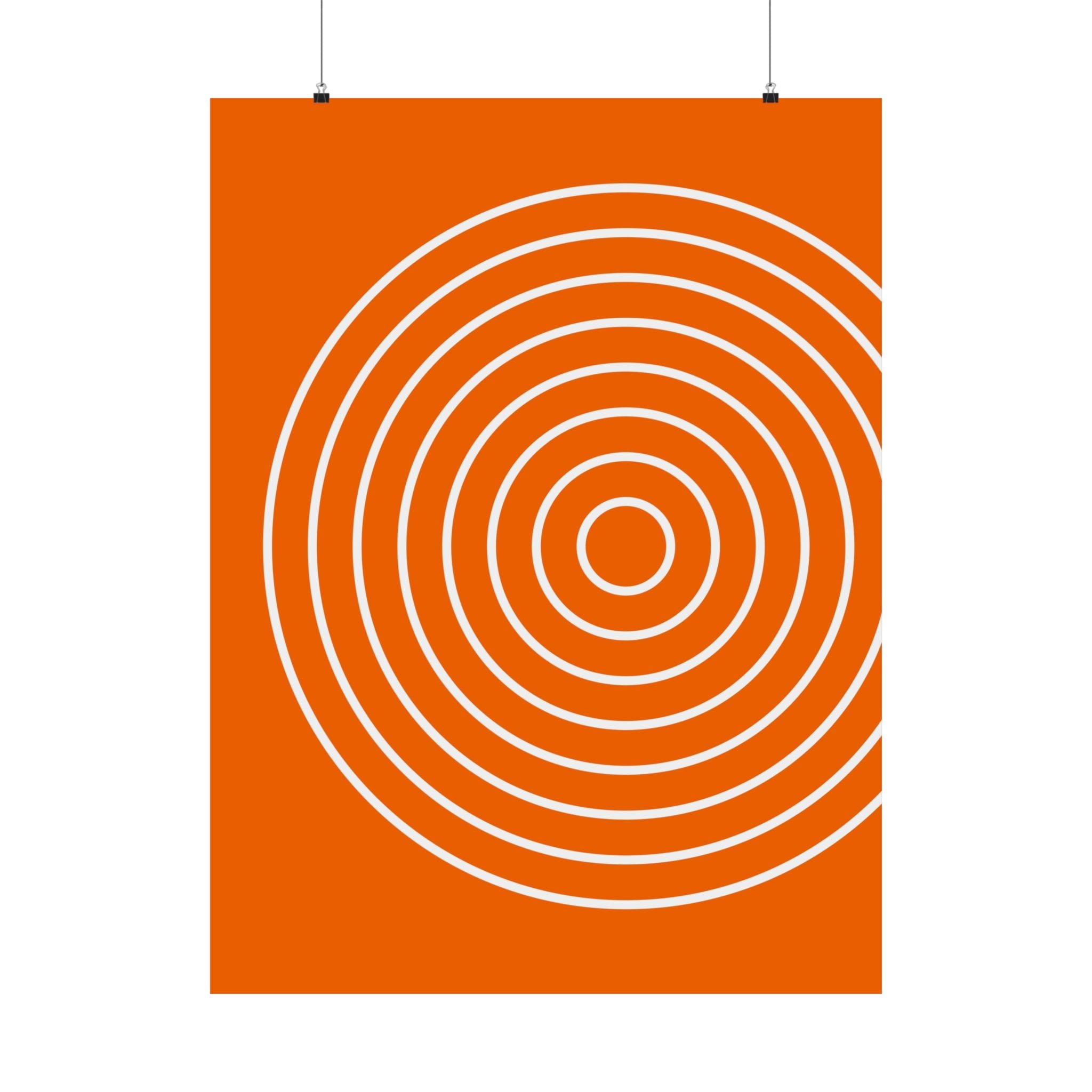 Orange Abstract Circle Art Poster